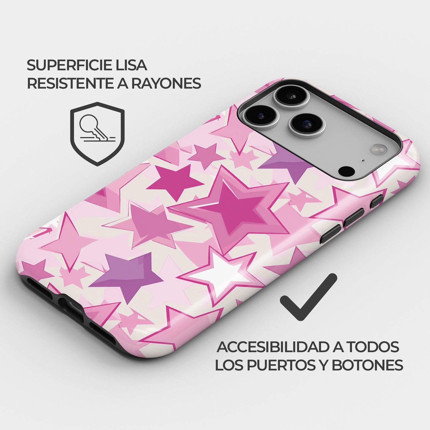 Carcasa Pink Stardust Glow Funda de Doble Capa de Máxima protección