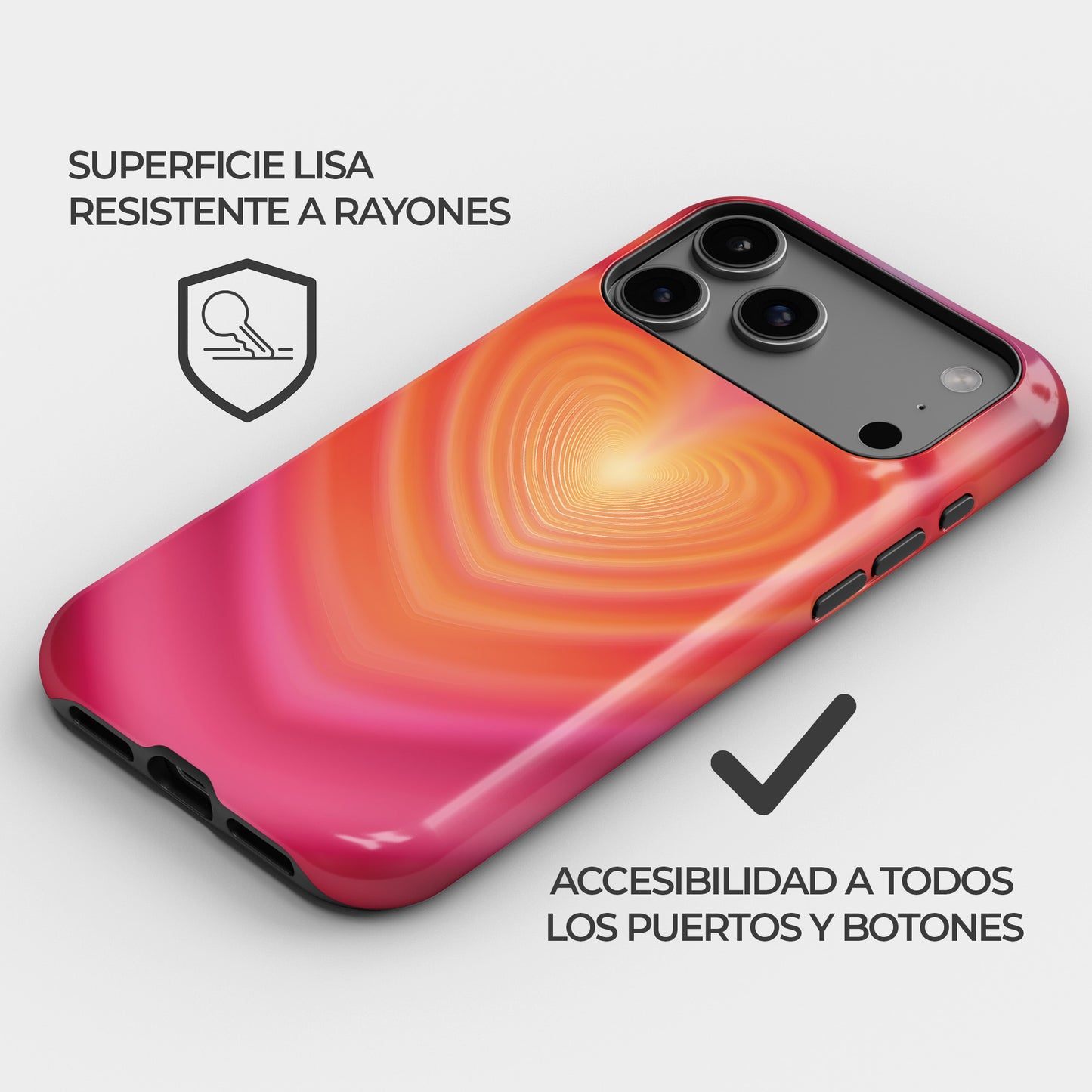 Carcasa Radiant Heart Blaze Funda de Doble Capa de Máxima protección