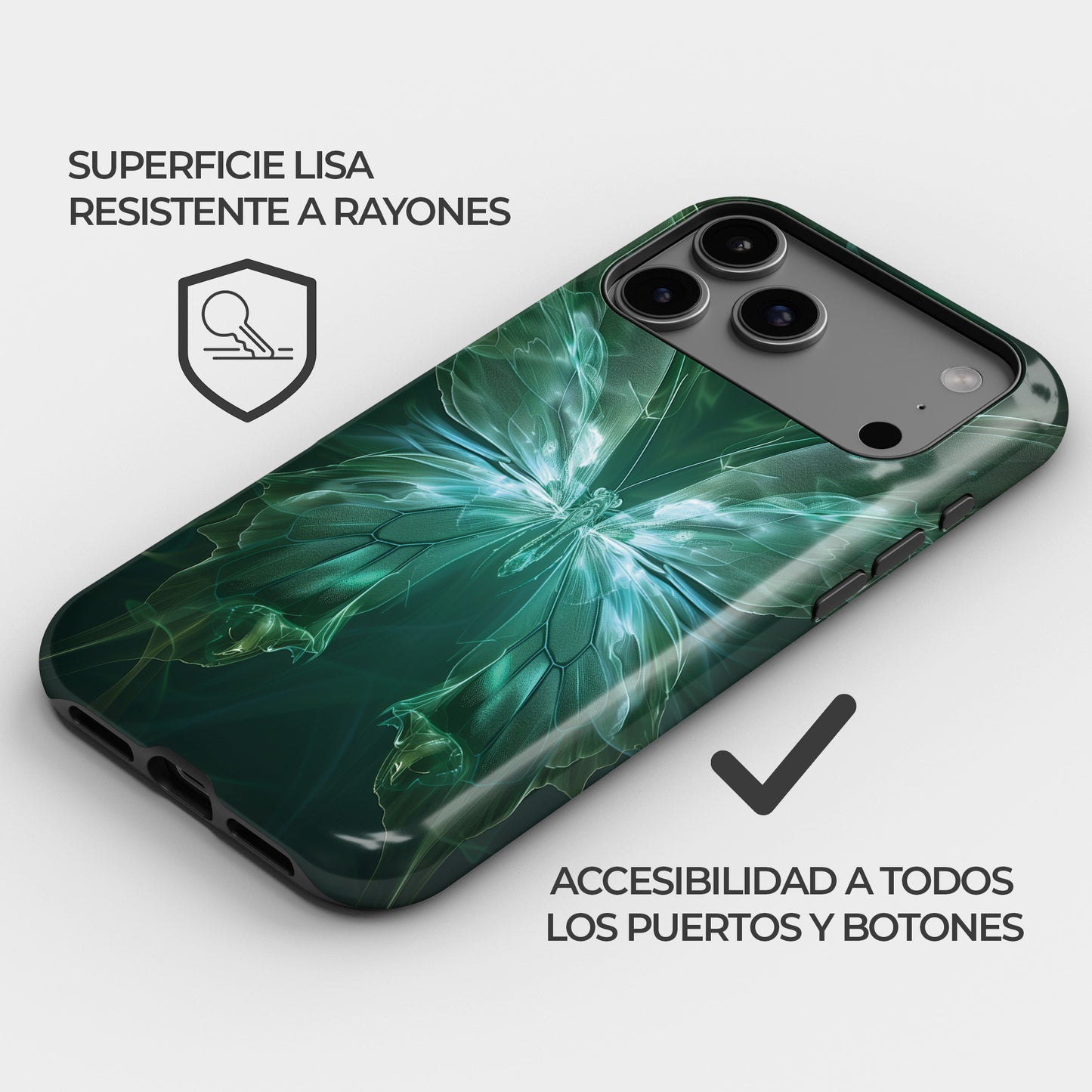 Carcasa Mystic Emerald Flutter Funda de Doble Capa de Máxima protección