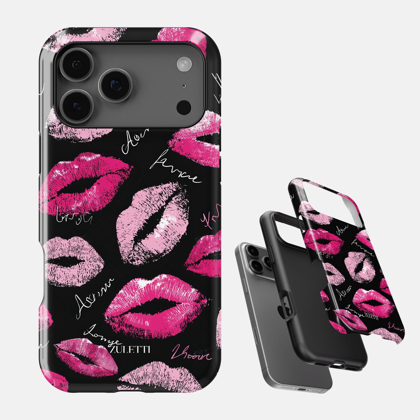 Carcasa Sassy Pink Kisses Funda de Doble Capa de Máxima protección