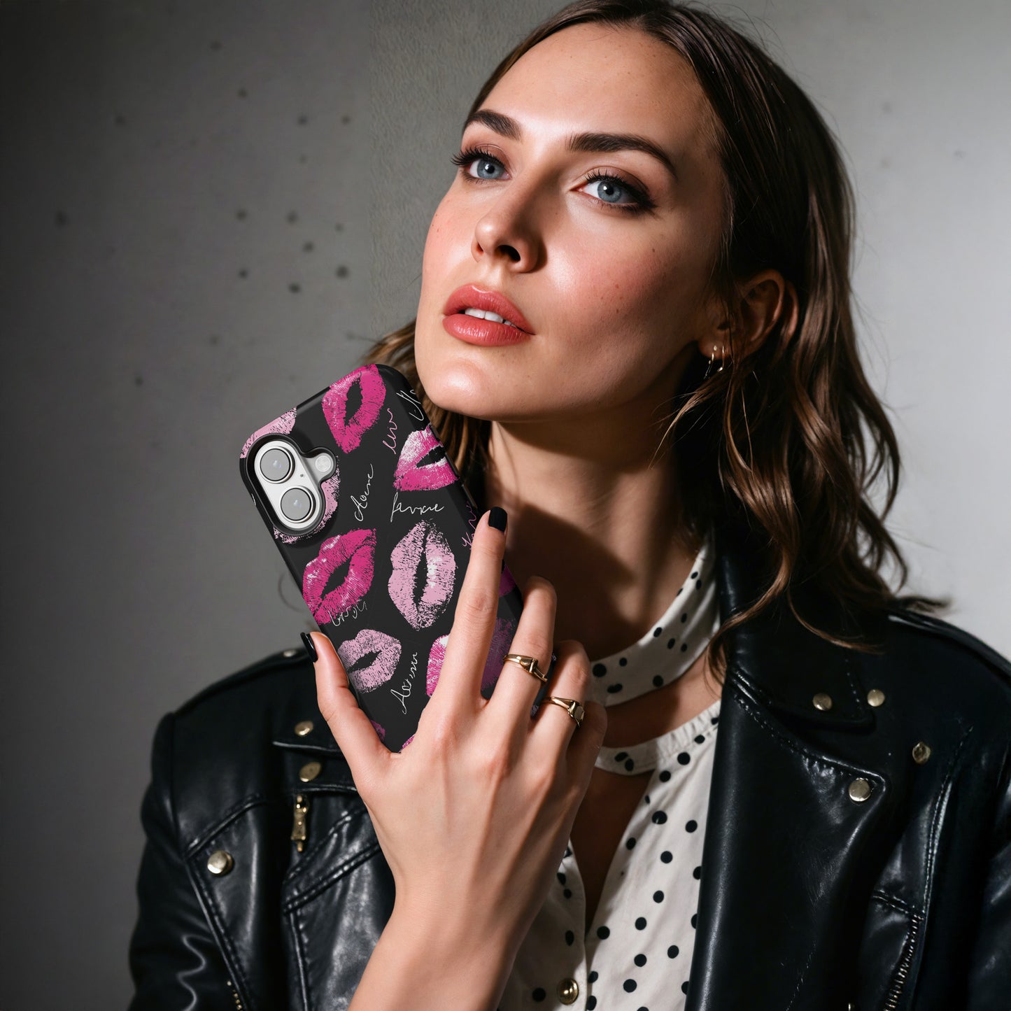 Carcasa Sassy Pink Kisses Funda de Doble Capa de Máxima protección