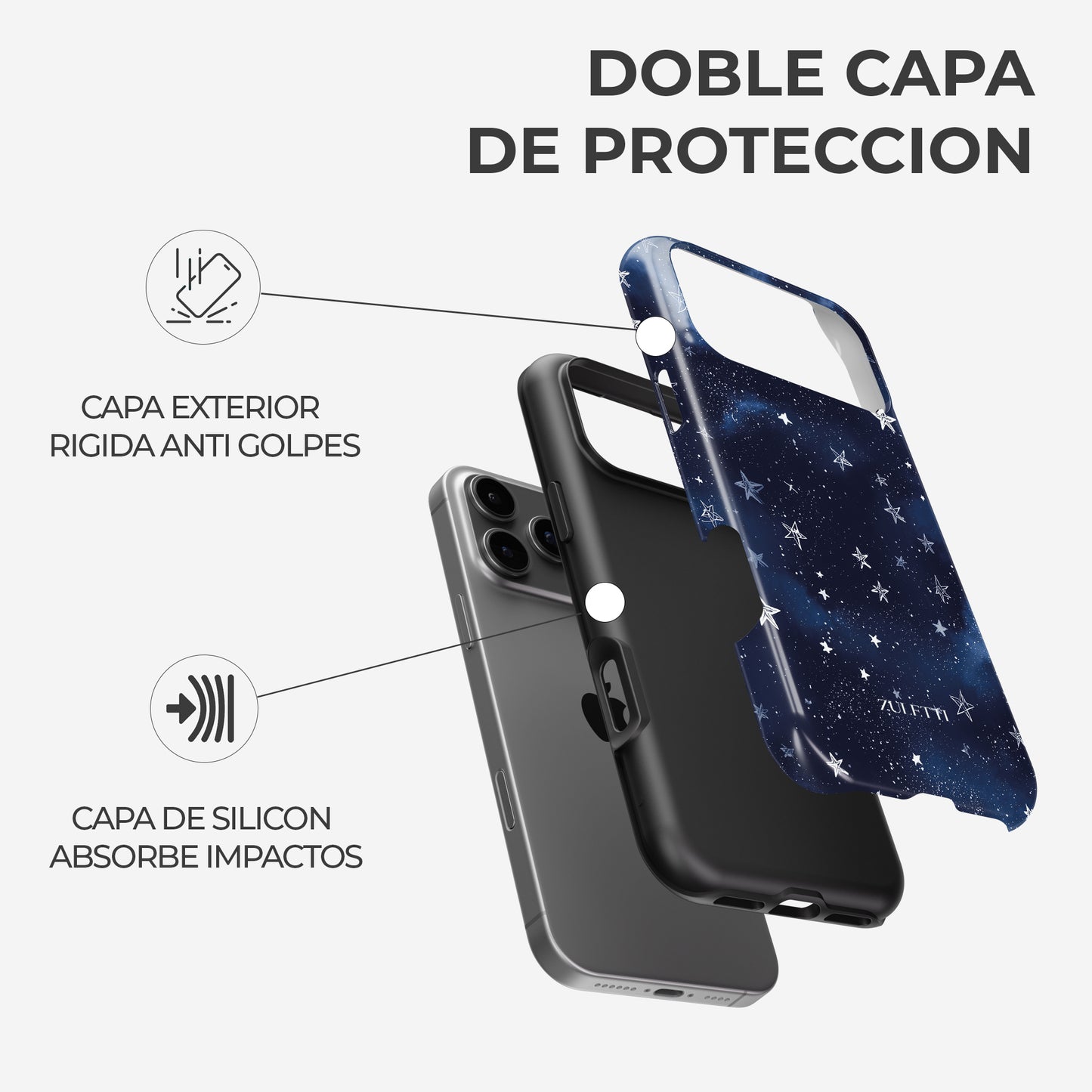 Carcasa Midnight Star Whisper Funda de Doble Capa de Máxima protección.