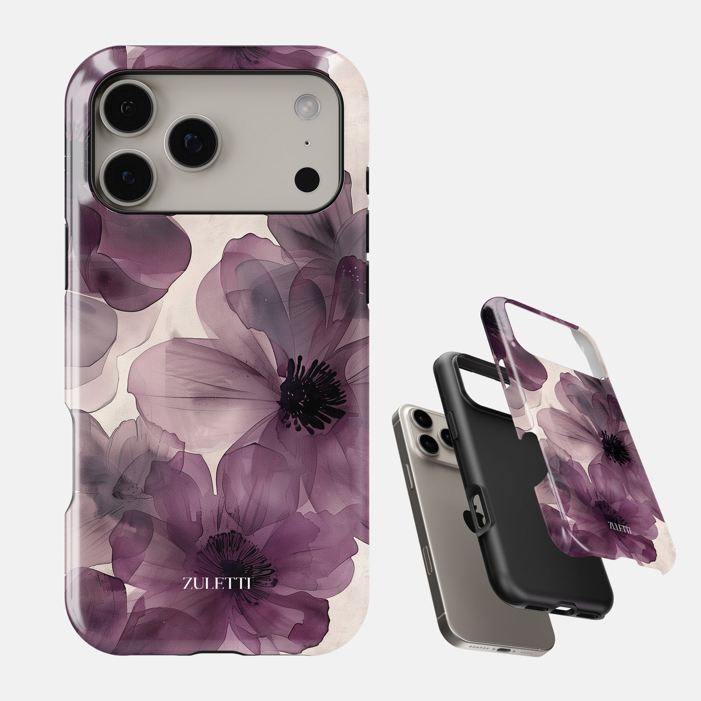 Carcasa Ethereal Purple Blooms Funda de Doble Capa de Máxima protección.