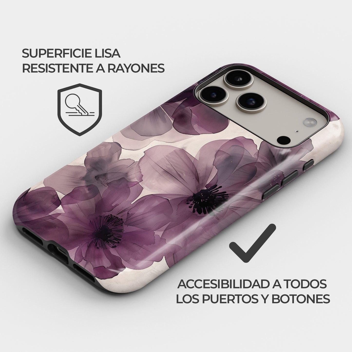 Carcasa Ethereal Purple Blooms Funda de Doble Capa de Máxima protección.