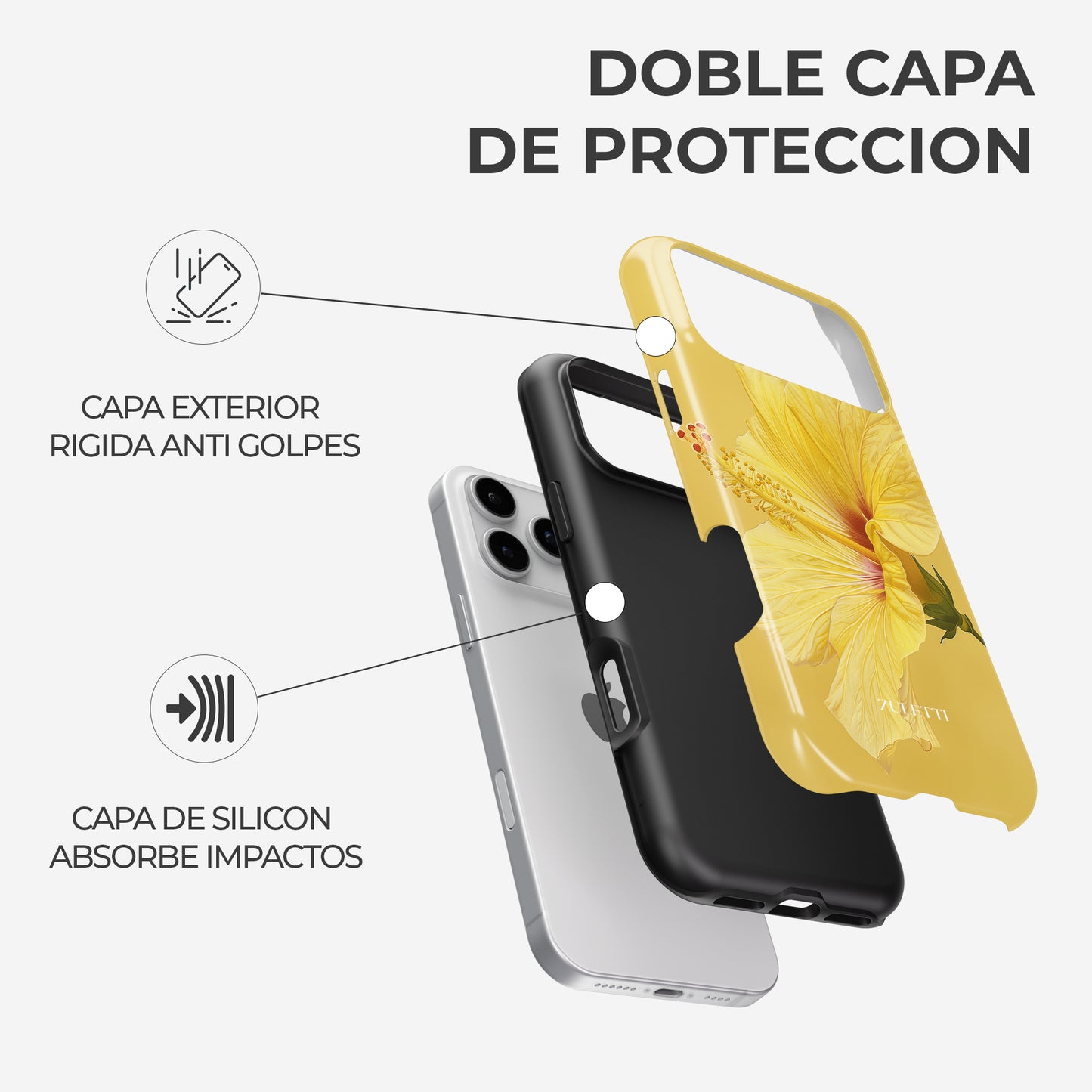 Carcasa Golden Sunset Waves Funda de Doble Capa de Máxima protección.