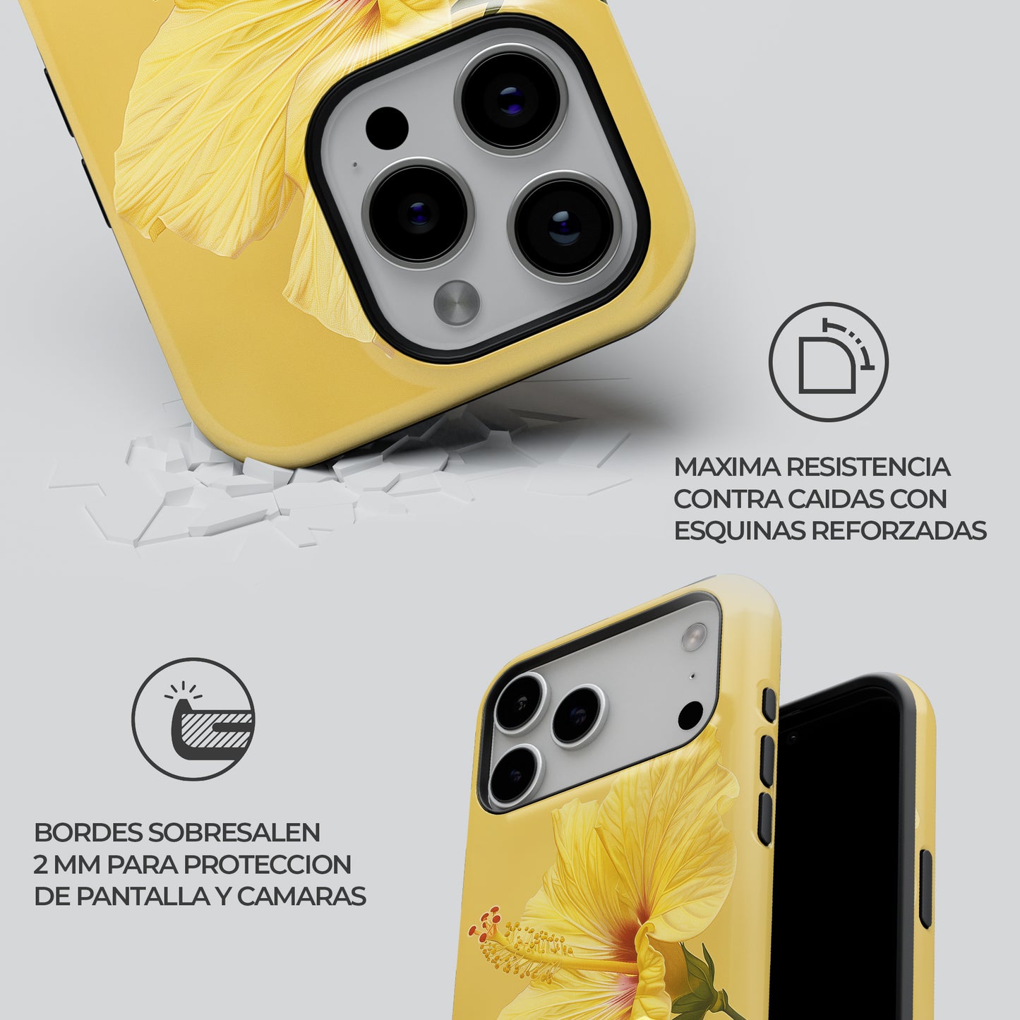 Carcasa Golden Sunset Waves Funda de Doble Capa de Máxima protección.