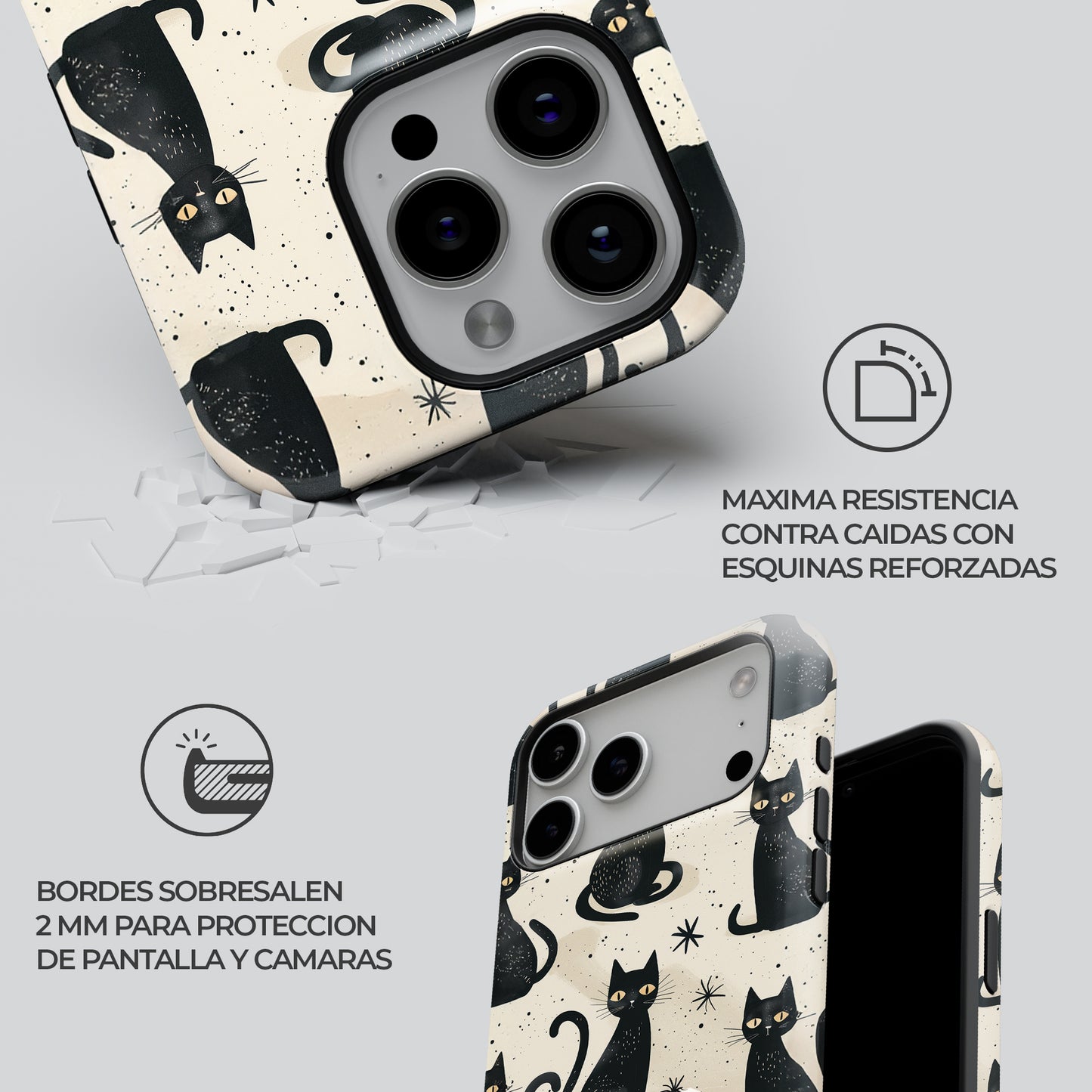 Carcasa Mystic Feline Funda de Doble Capa de Máxima protección.