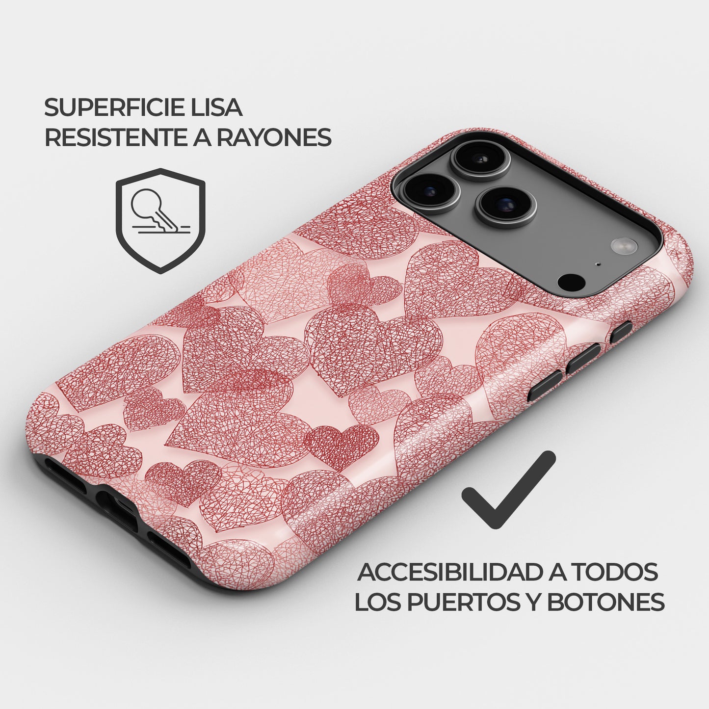 Carcasa Woven Heart Funda de Doble Capa de Máxima protección.