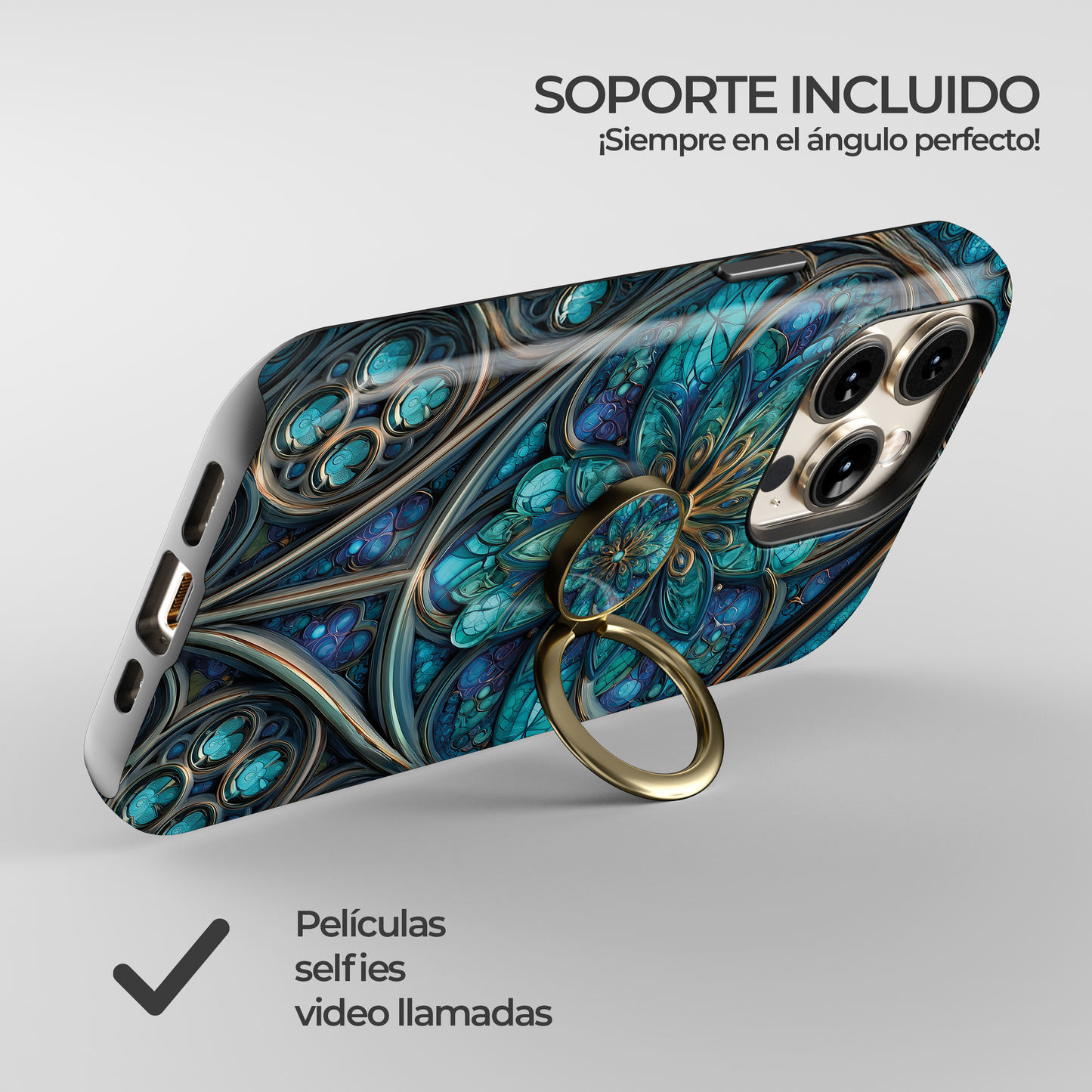 Soporte de anillo para celular Gothic Teal