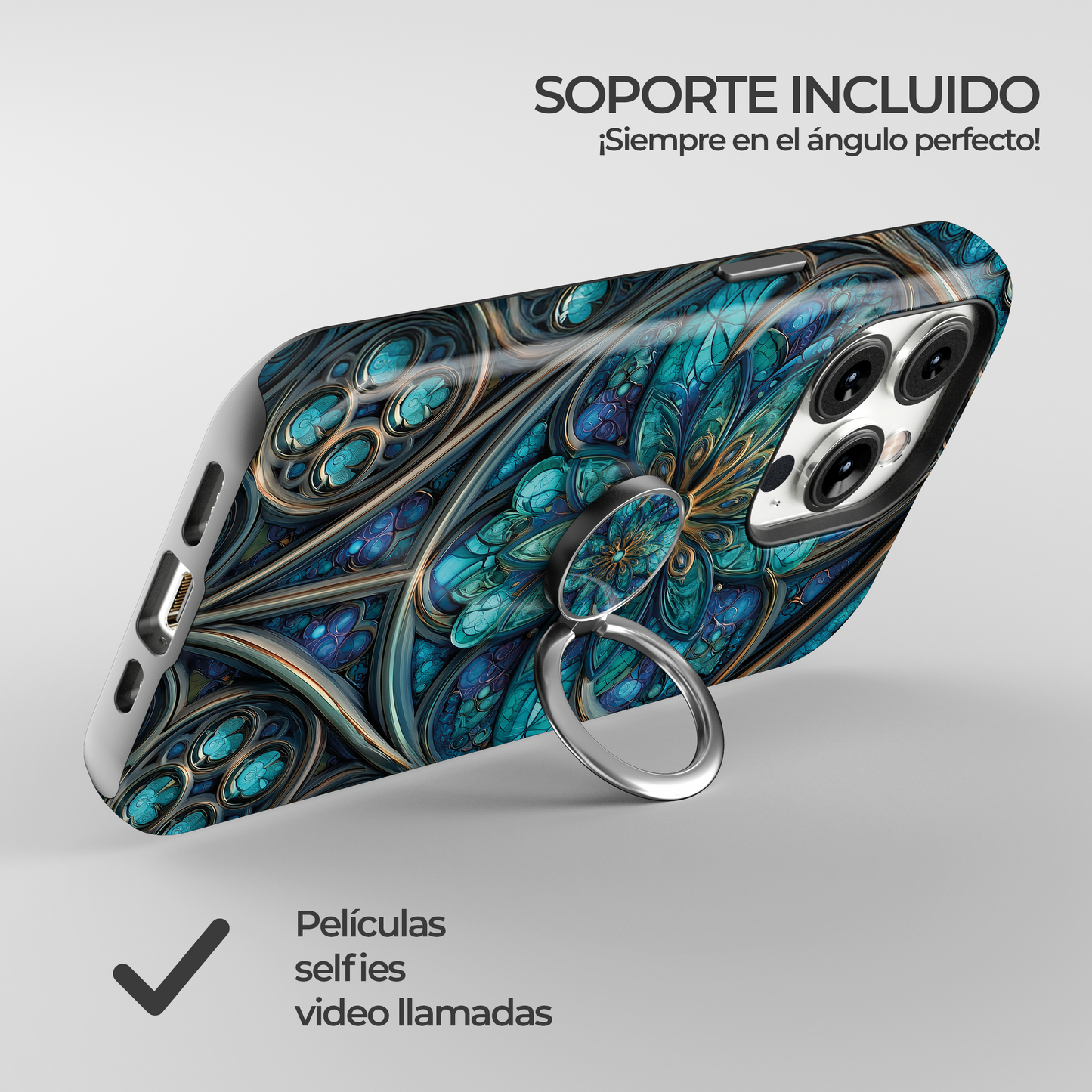 Soporte de anillo para celular Gothic Teal