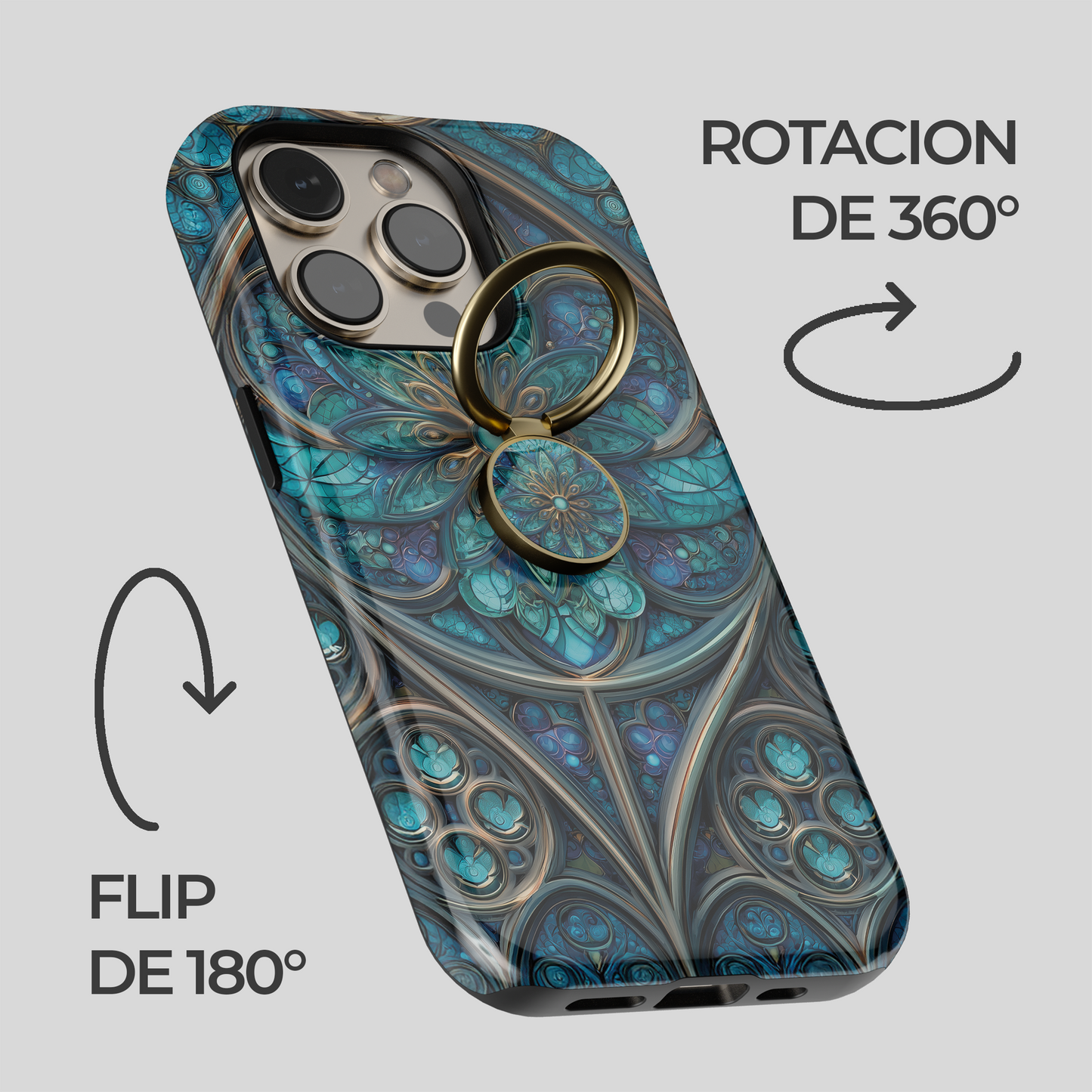 Soporte de anillo para celular Gothic Teal