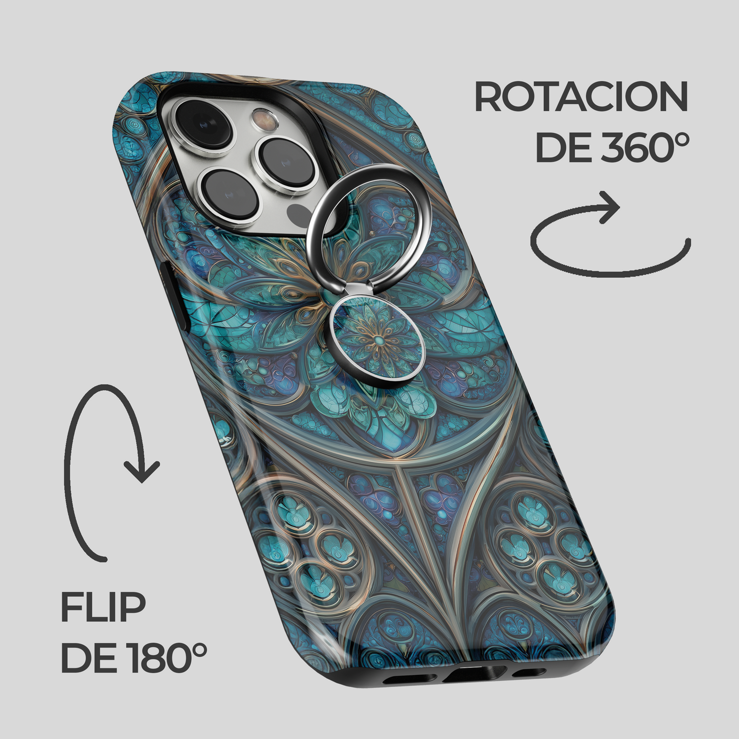 Soporte de anillo para celular Gothic Teal