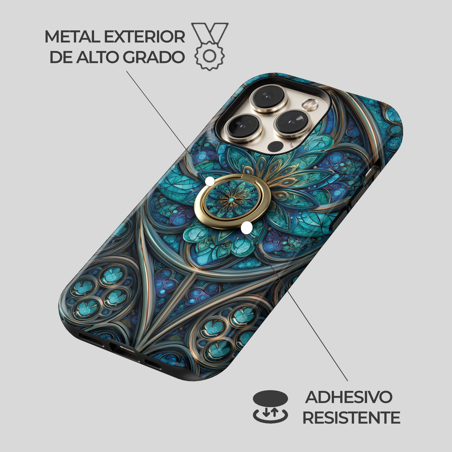 Soporte de anillo para celular Gothic Teal
