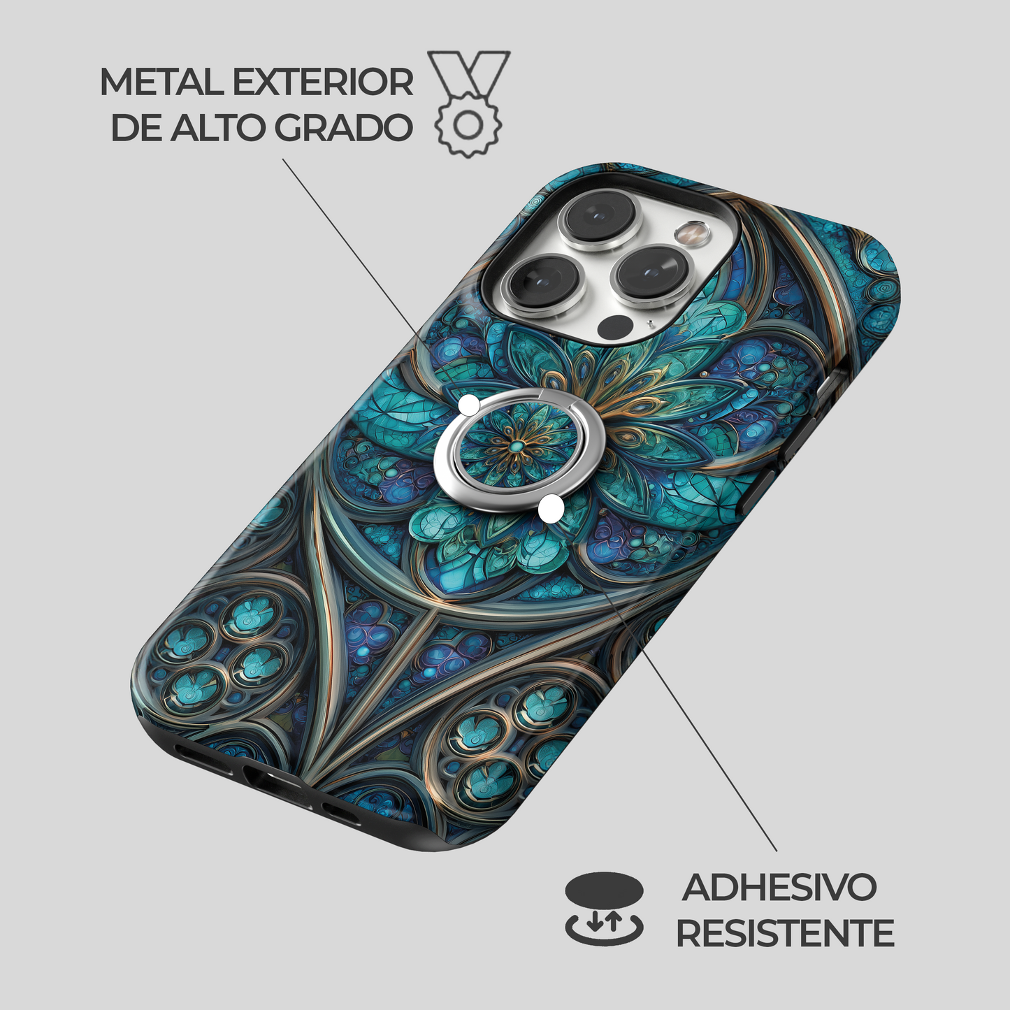 Soporte de anillo para celular Gothic Teal