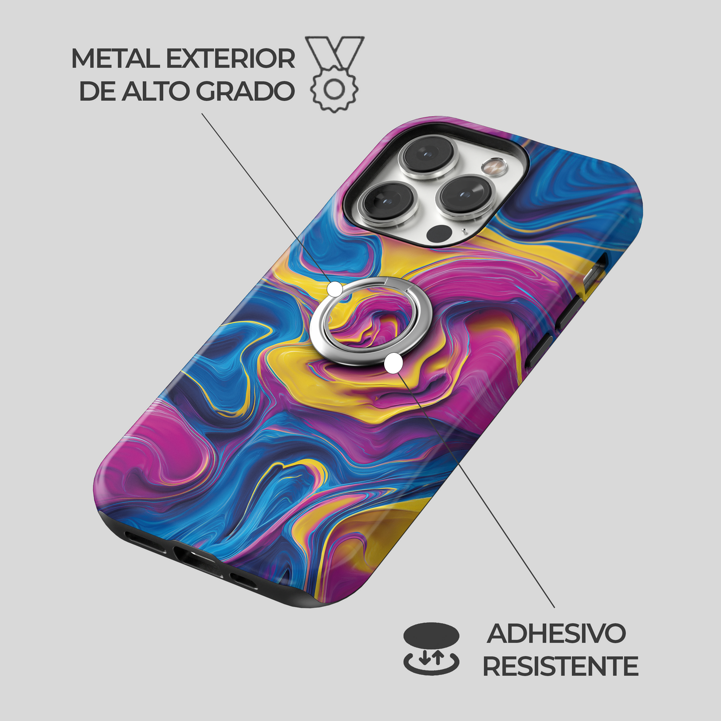 Soporte de anillo para celular Electro Flow
