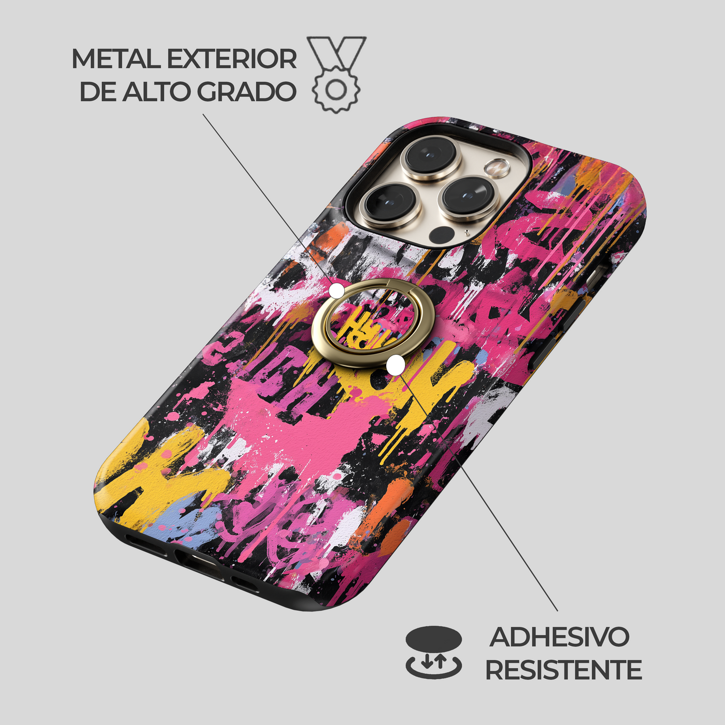 Soporte de anillo para celular Graffiti Riot