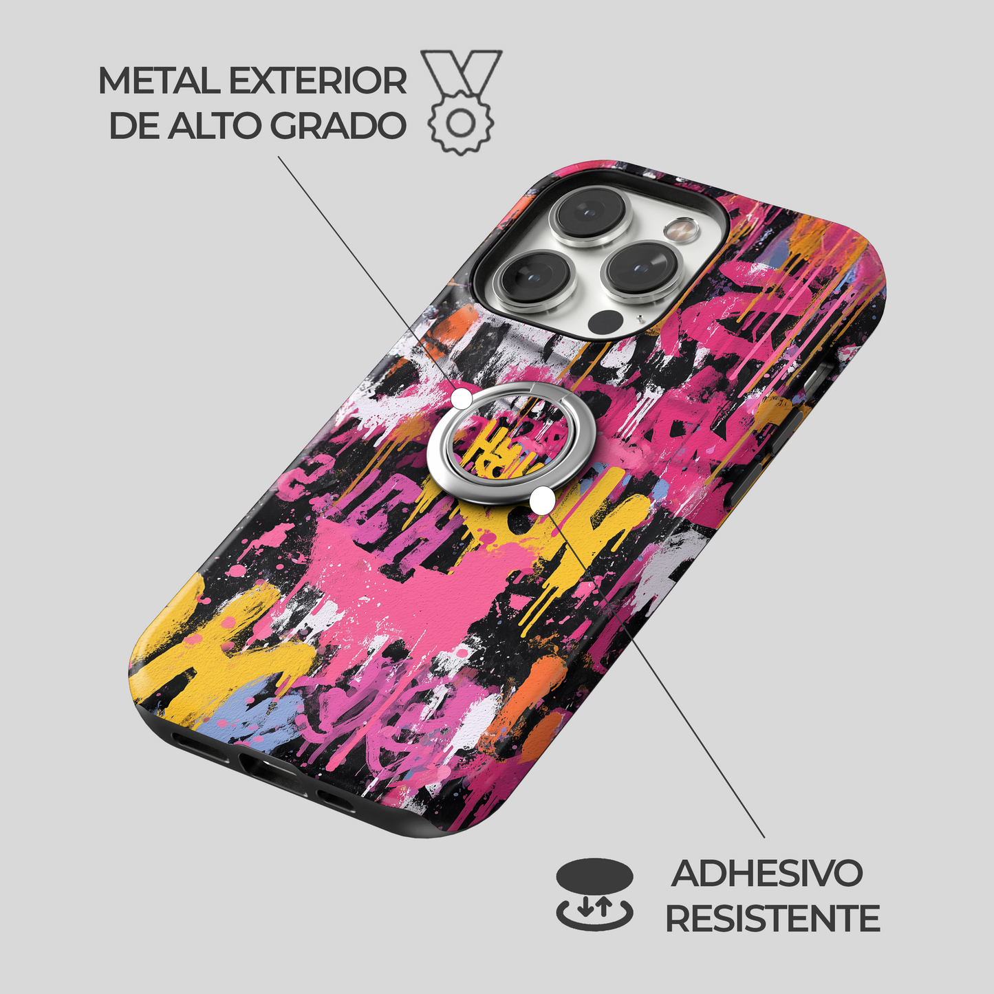 Soporte de anillo para celular Graffiti Riot