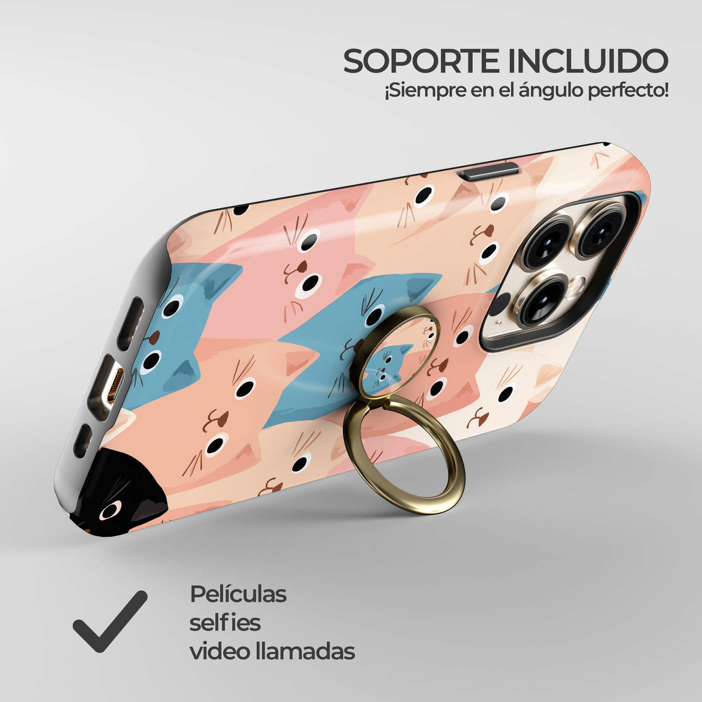 Soporte de anillo para celular Pastel Paws
