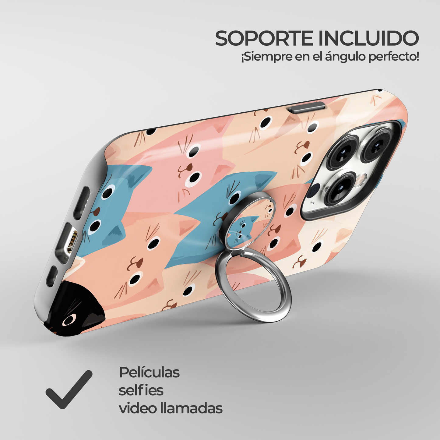 Soporte de anillo para celular Pastel Paws