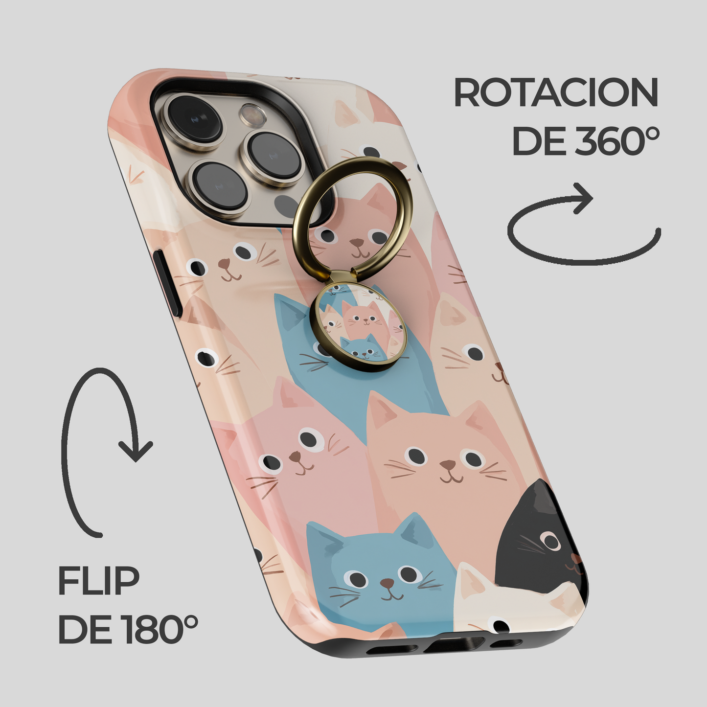 Soporte de anillo para celular Pastel Paws