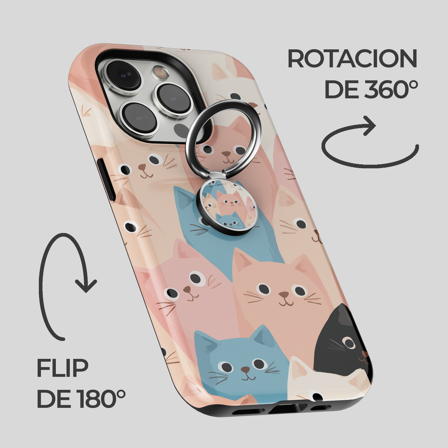 Soporte de anillo para celular Pastel Paws