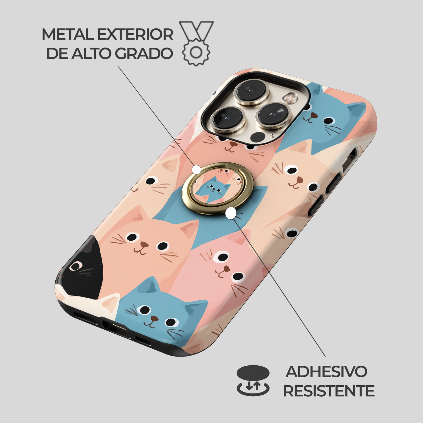 Soporte de anillo para celular Pastel Paws