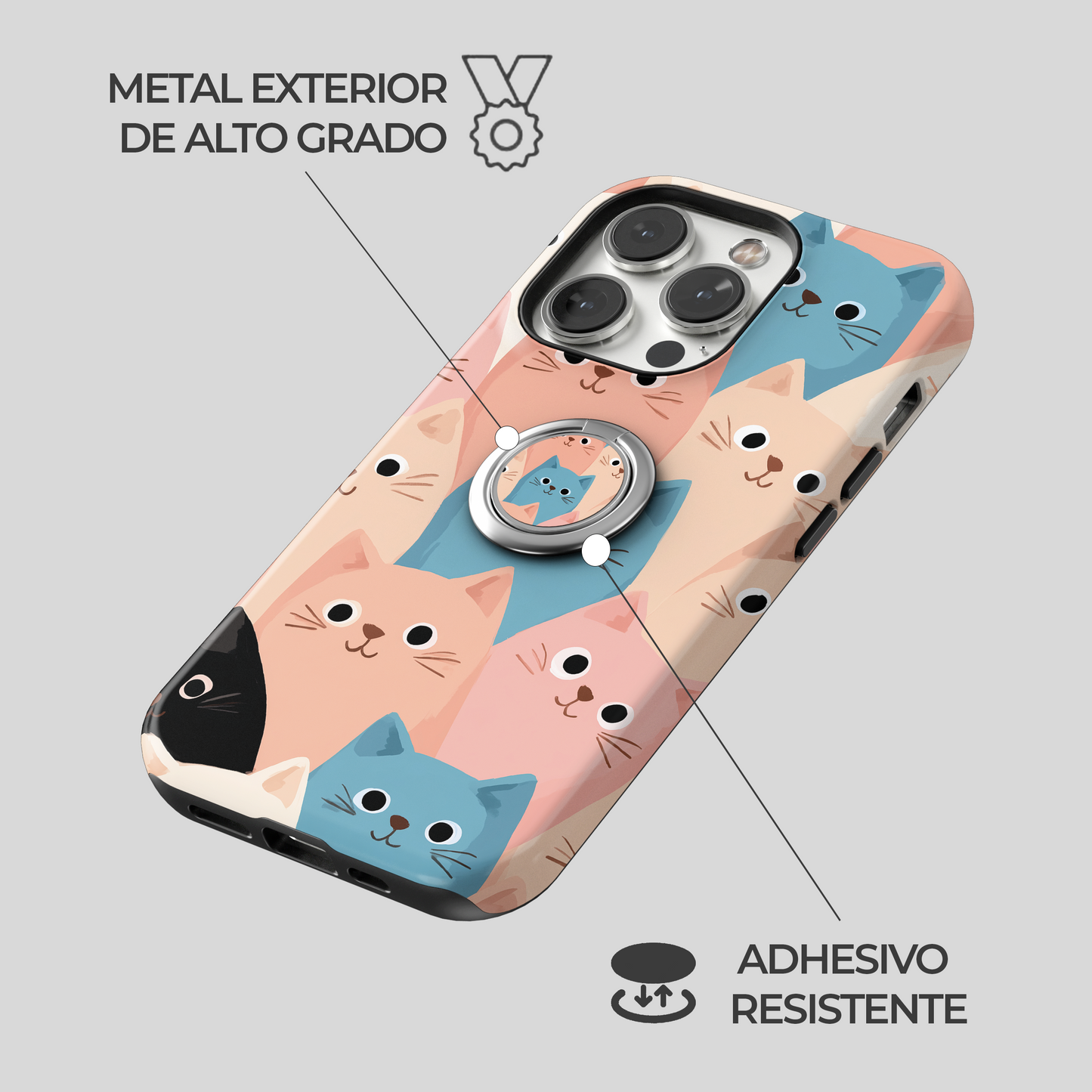 Soporte de anillo para celular Pastel Paws