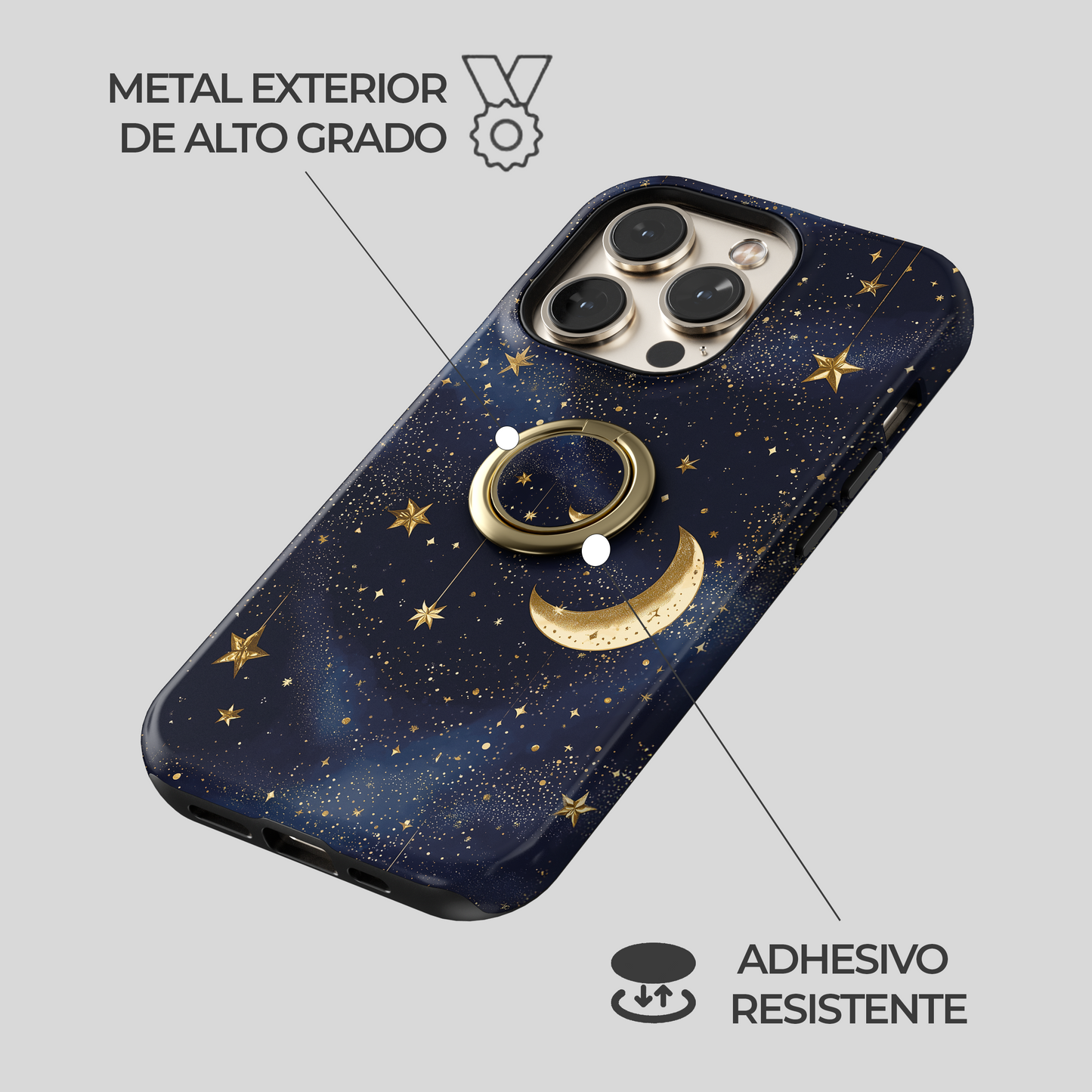 Soporte de anillo para celular Golden Aura