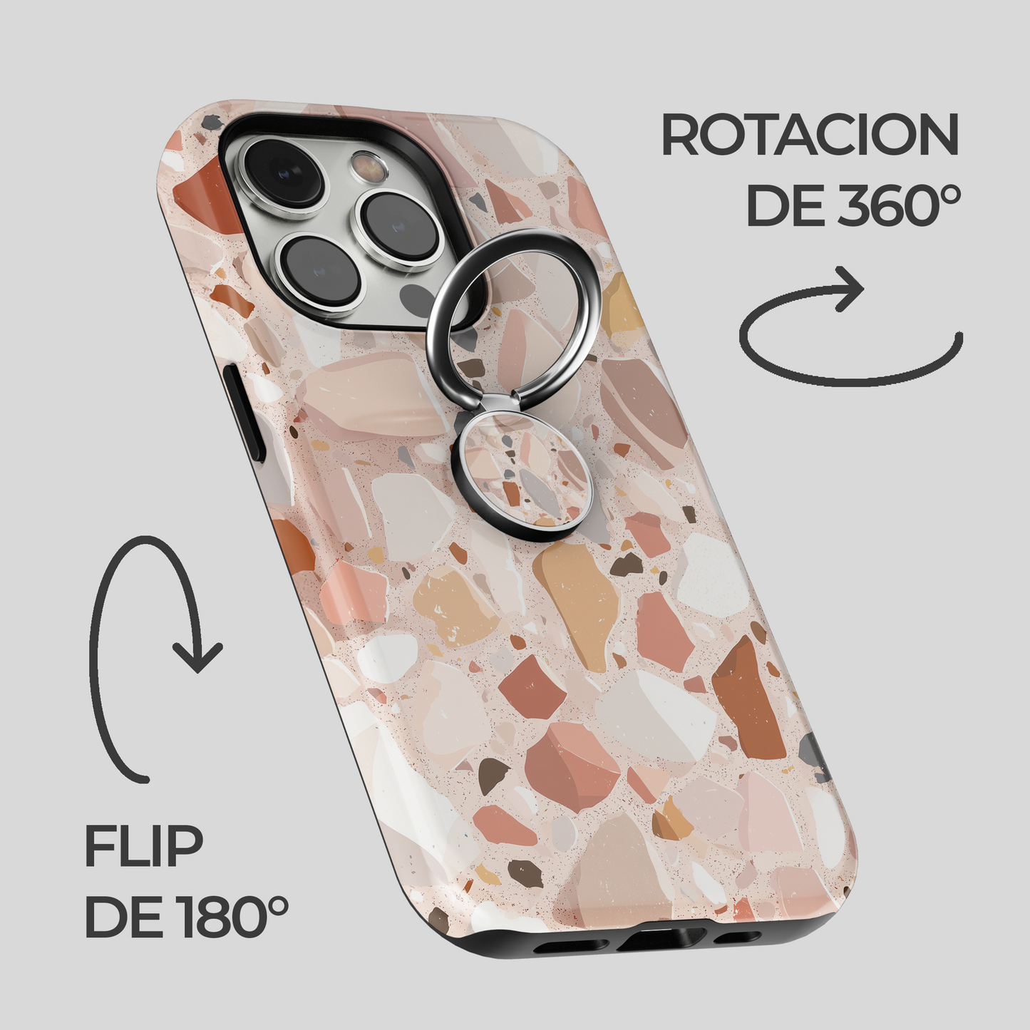 Soporte de anillo para celular Terrazzo Chic