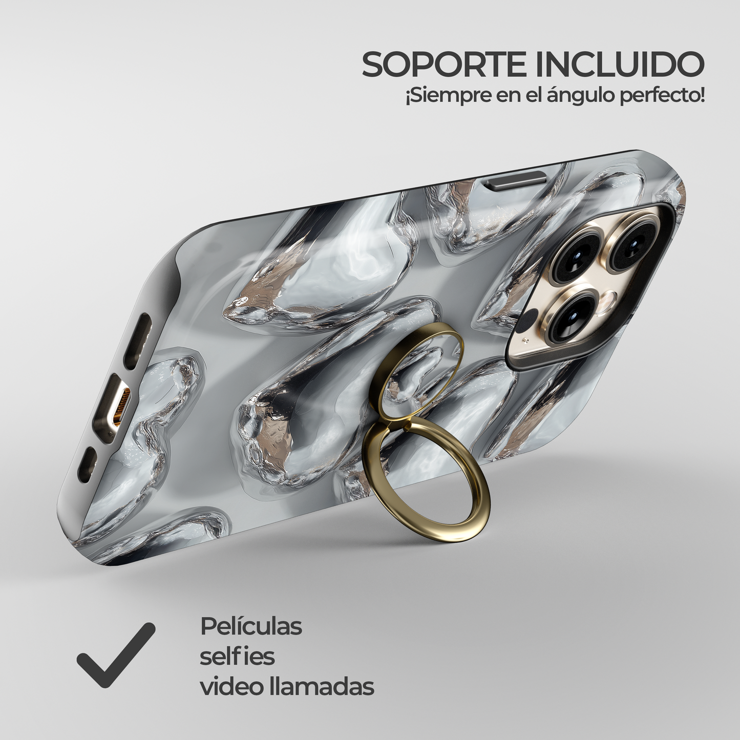 Soporte de anillo para celular Chrome Crush