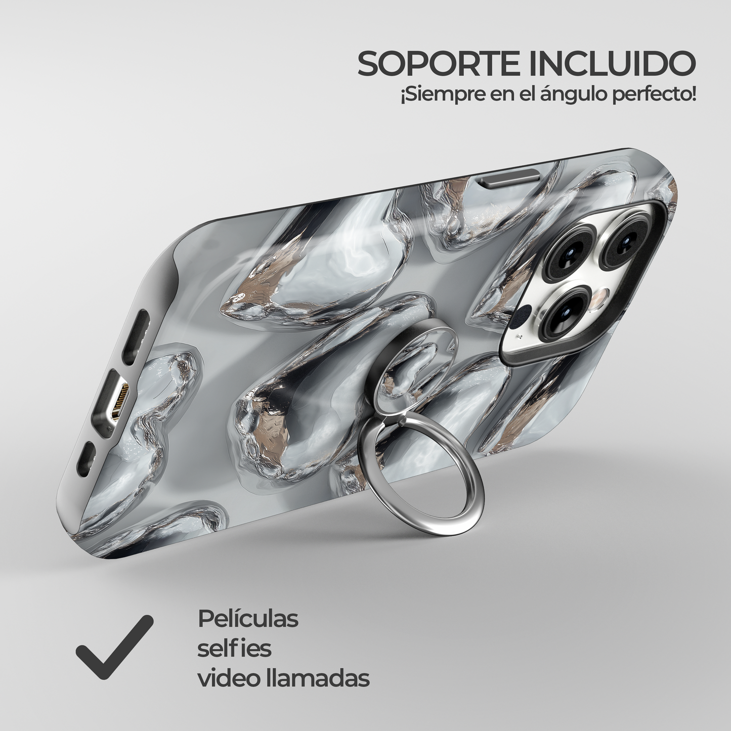 Soporte de anillo para celular Chrome Crush