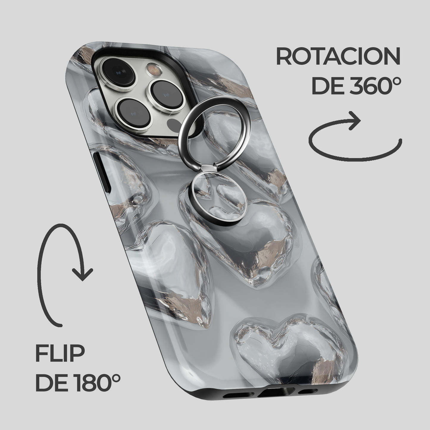Soporte de anillo para celular Chrome Crush