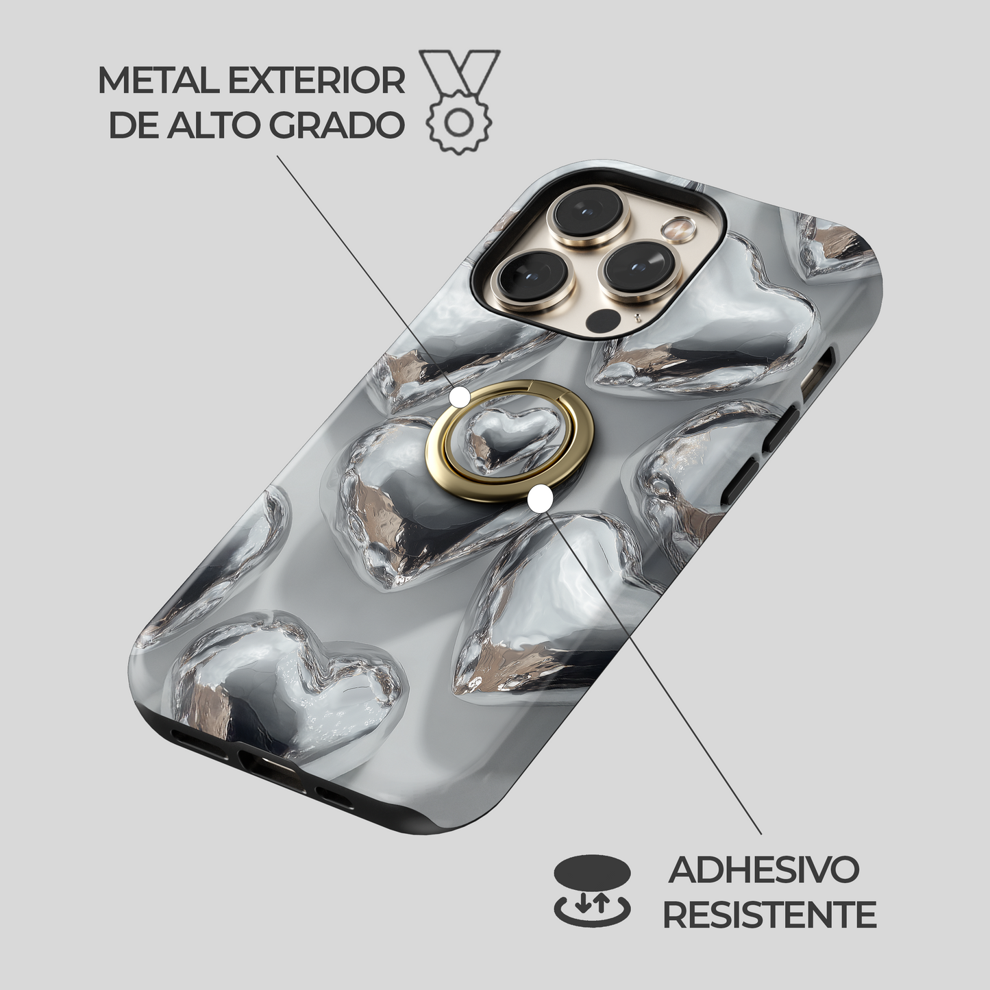 Soporte de anillo para celular Chrome Crush