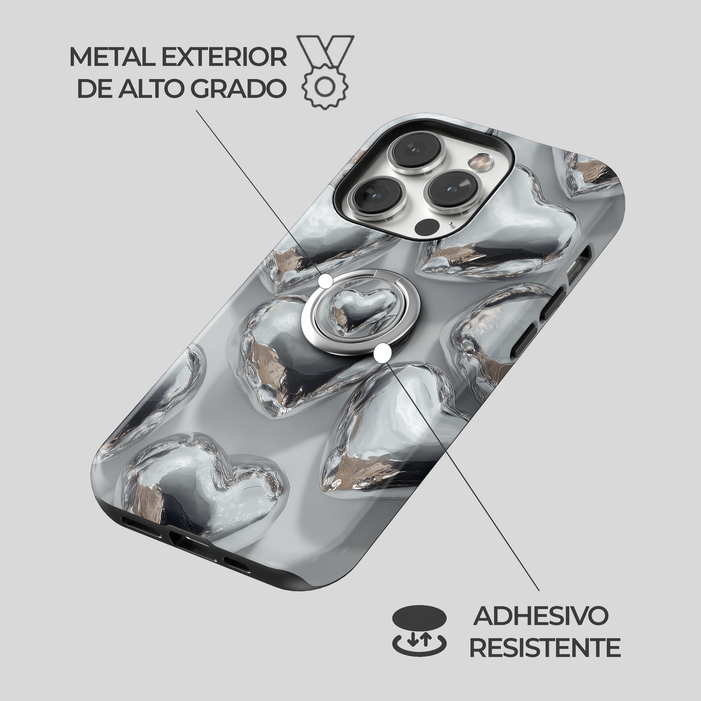Soporte de anillo para celular Chrome Crush