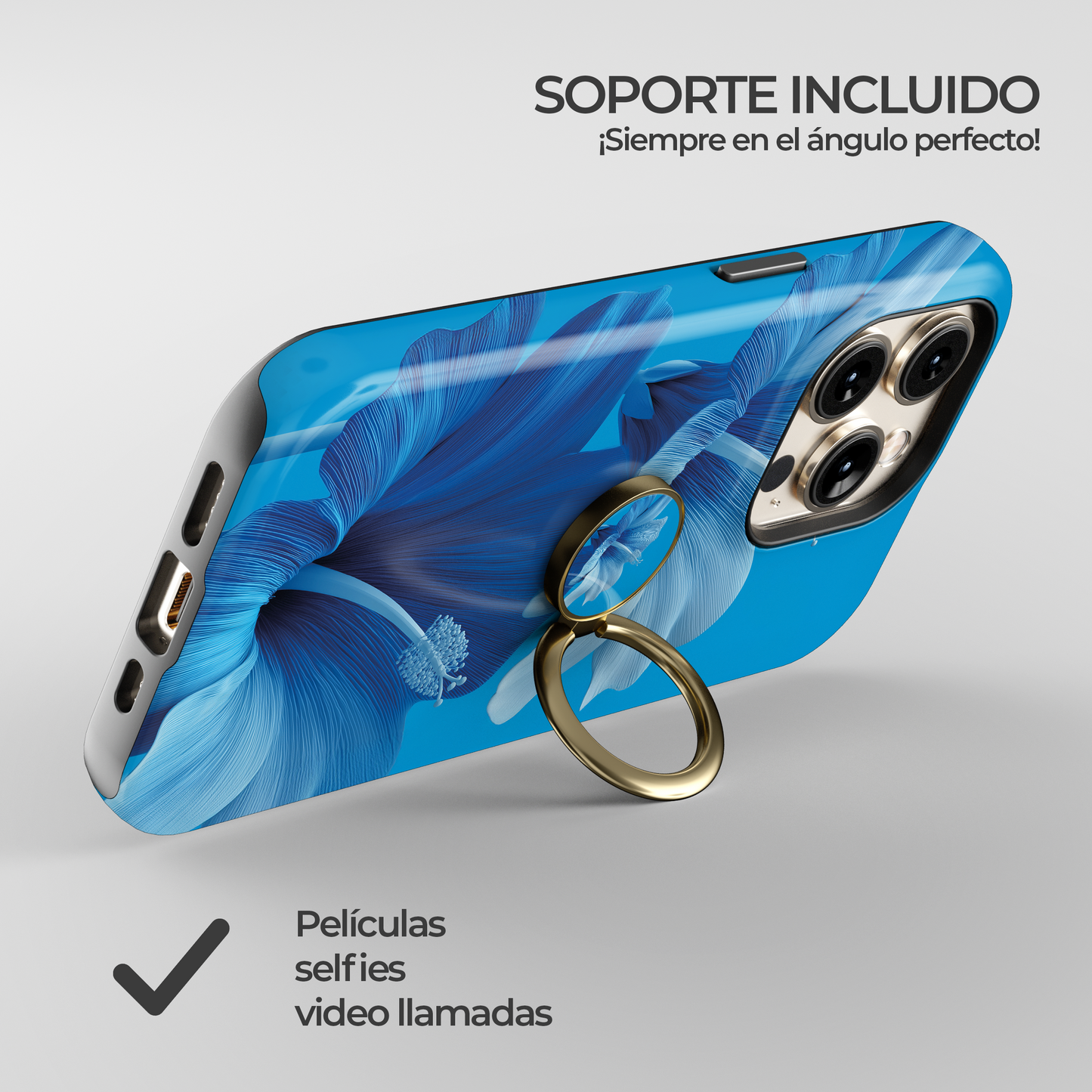 Soporte de anillo para celular Tropical Blue