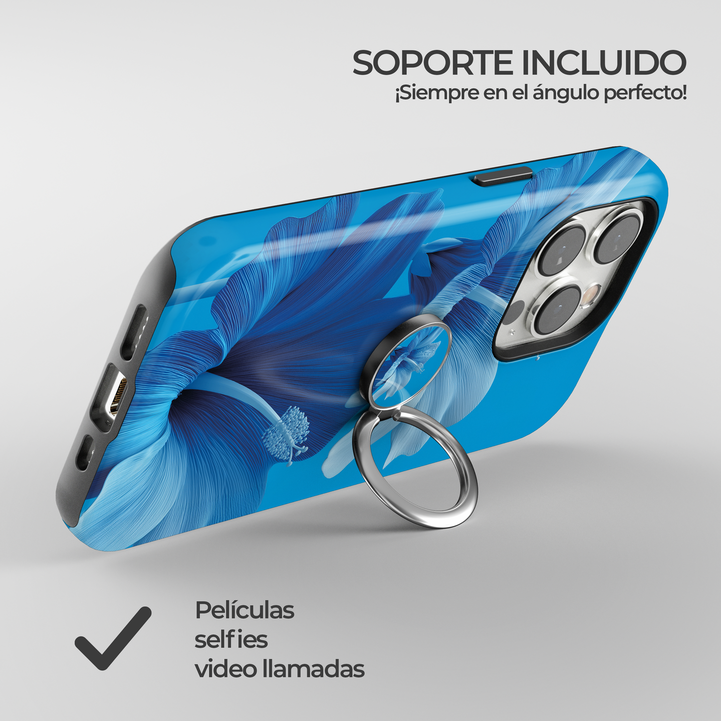 Soporte de anillo para celular Tropical Blue