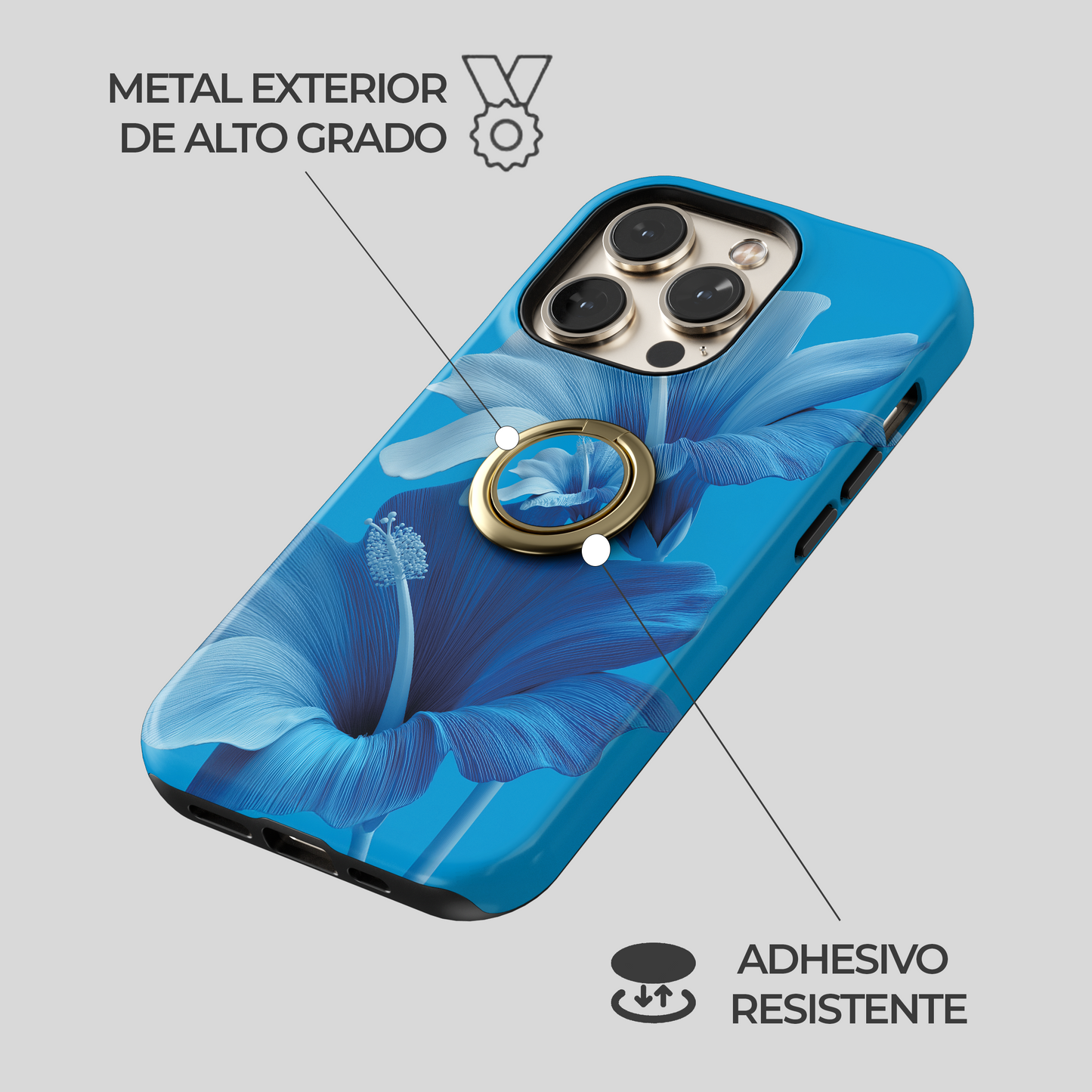 Soporte de anillo para celular Tropical Blue