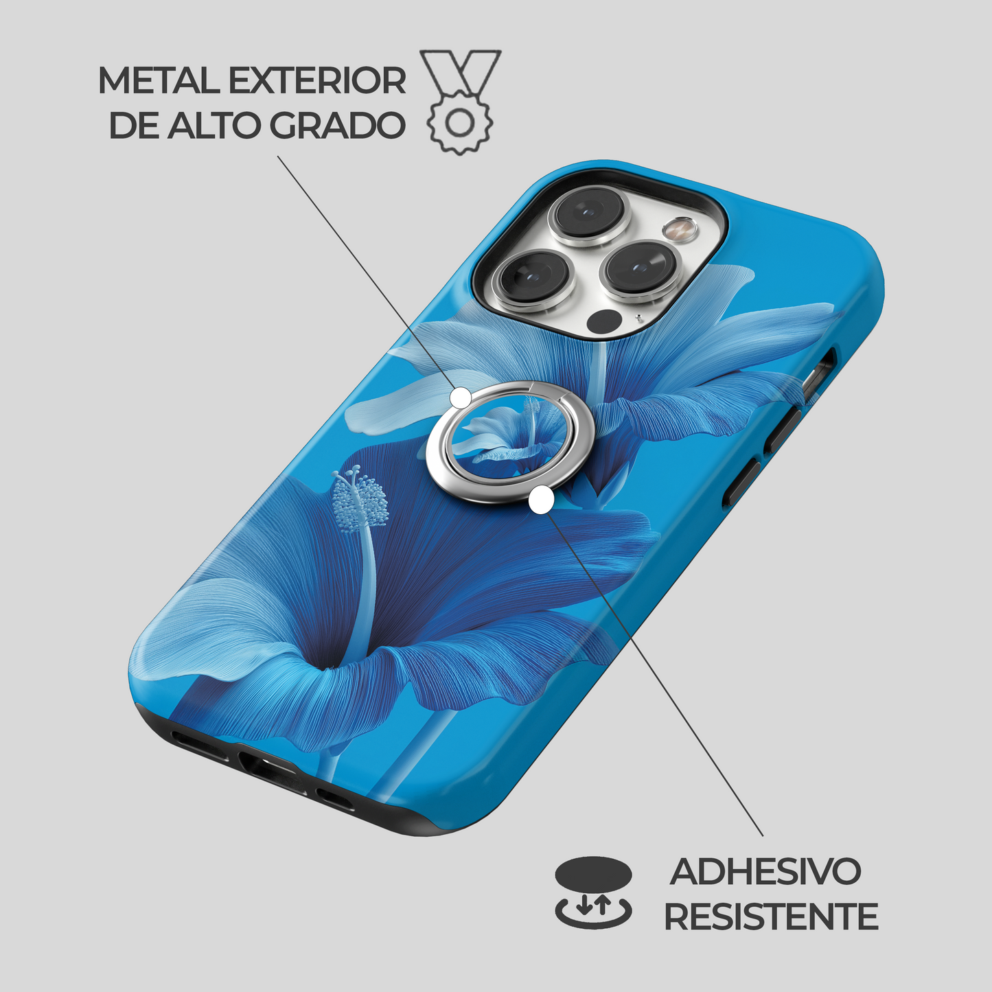 Soporte de anillo para celular Tropical Blue