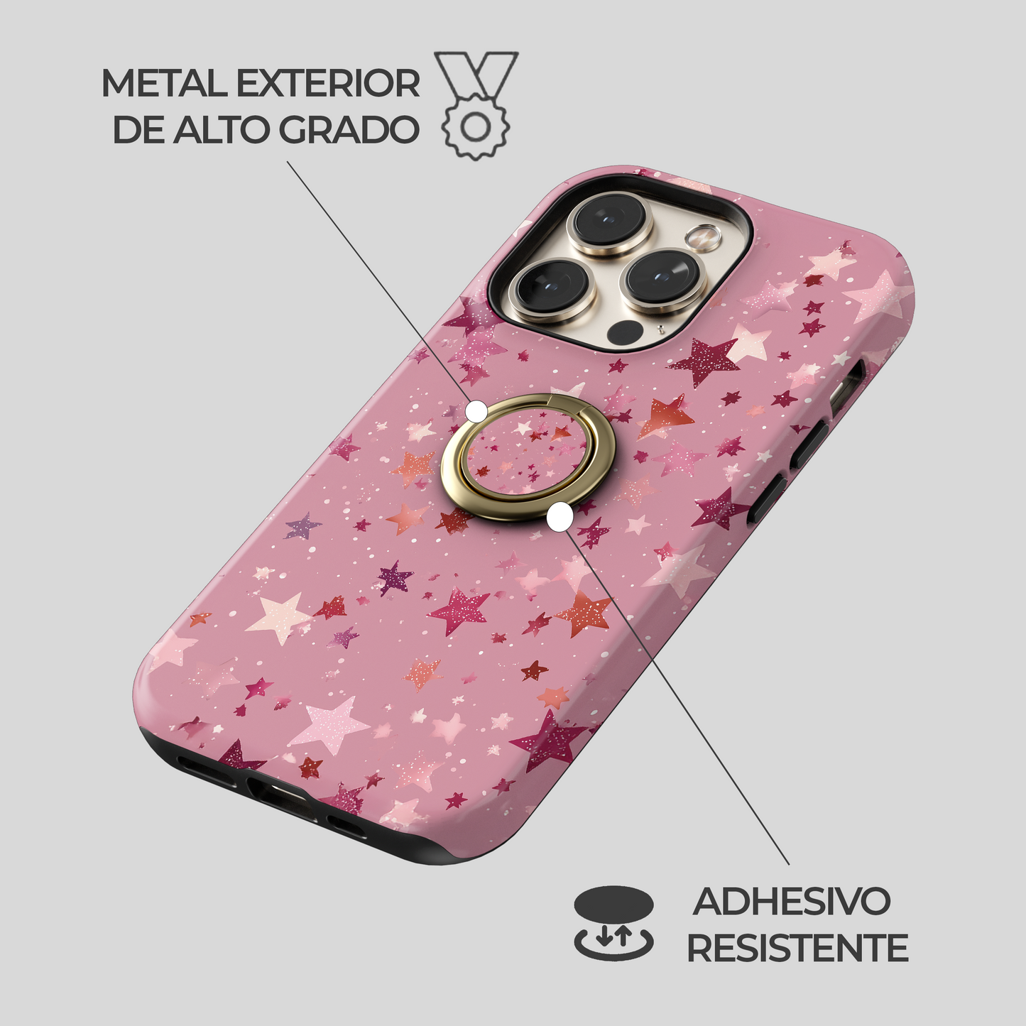 Soporte de anillo para celular Pink Confetti
