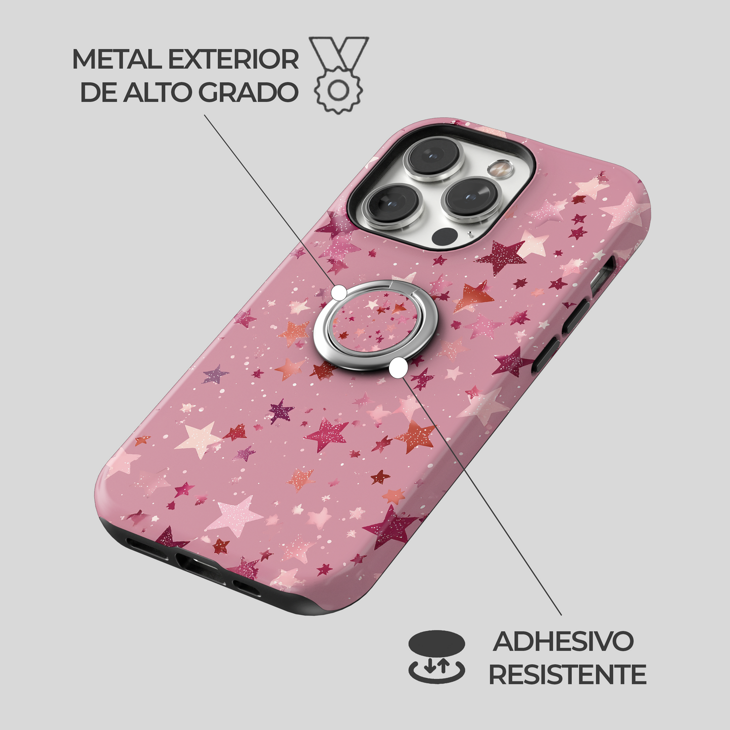 Soporte de anillo para celular Pink Confetti