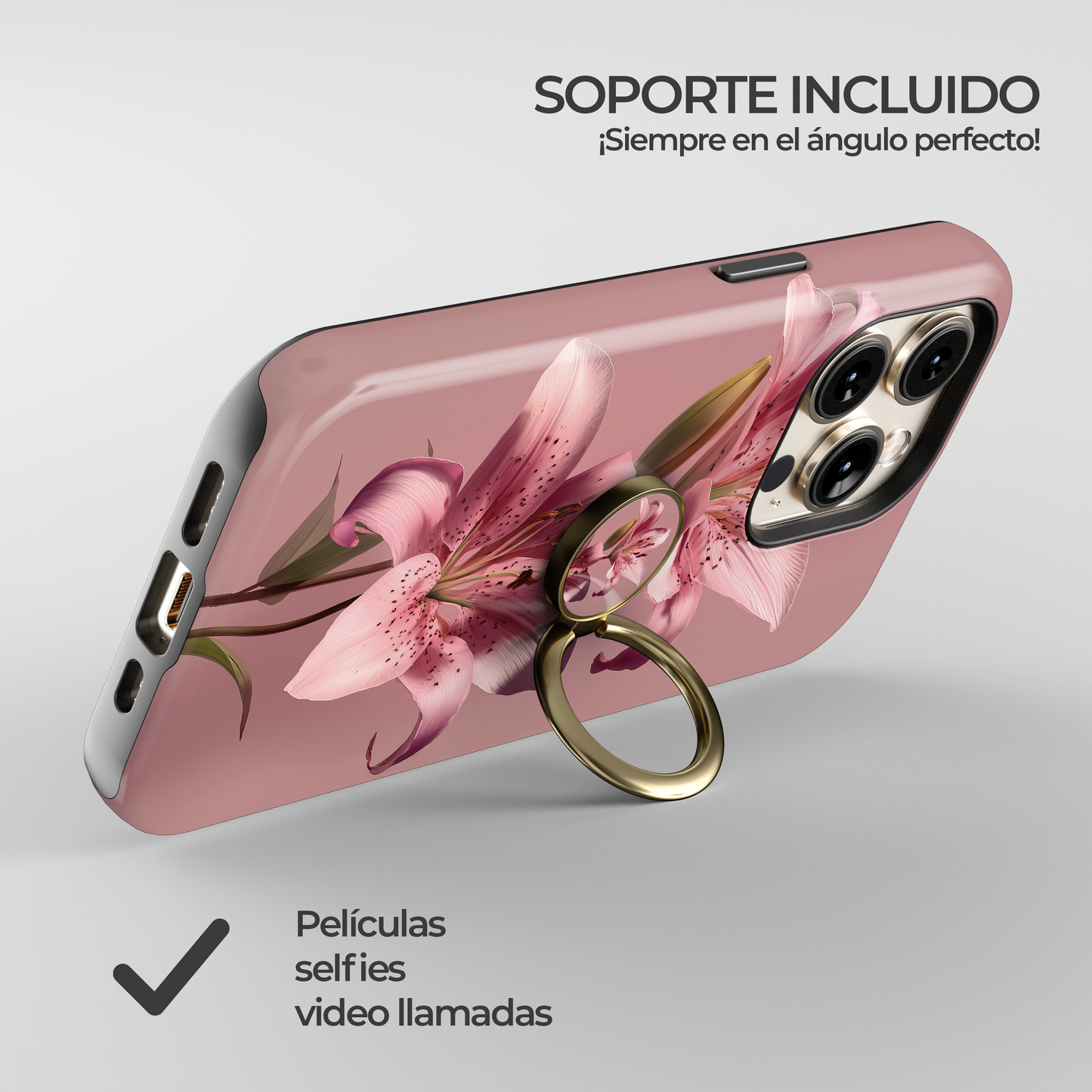 Soporte de anillo para celular Pink Lily