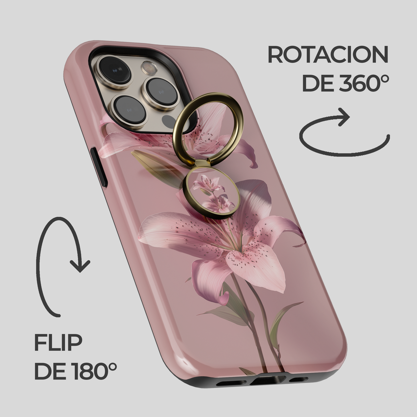 Soporte de anillo para celular Pink Lily