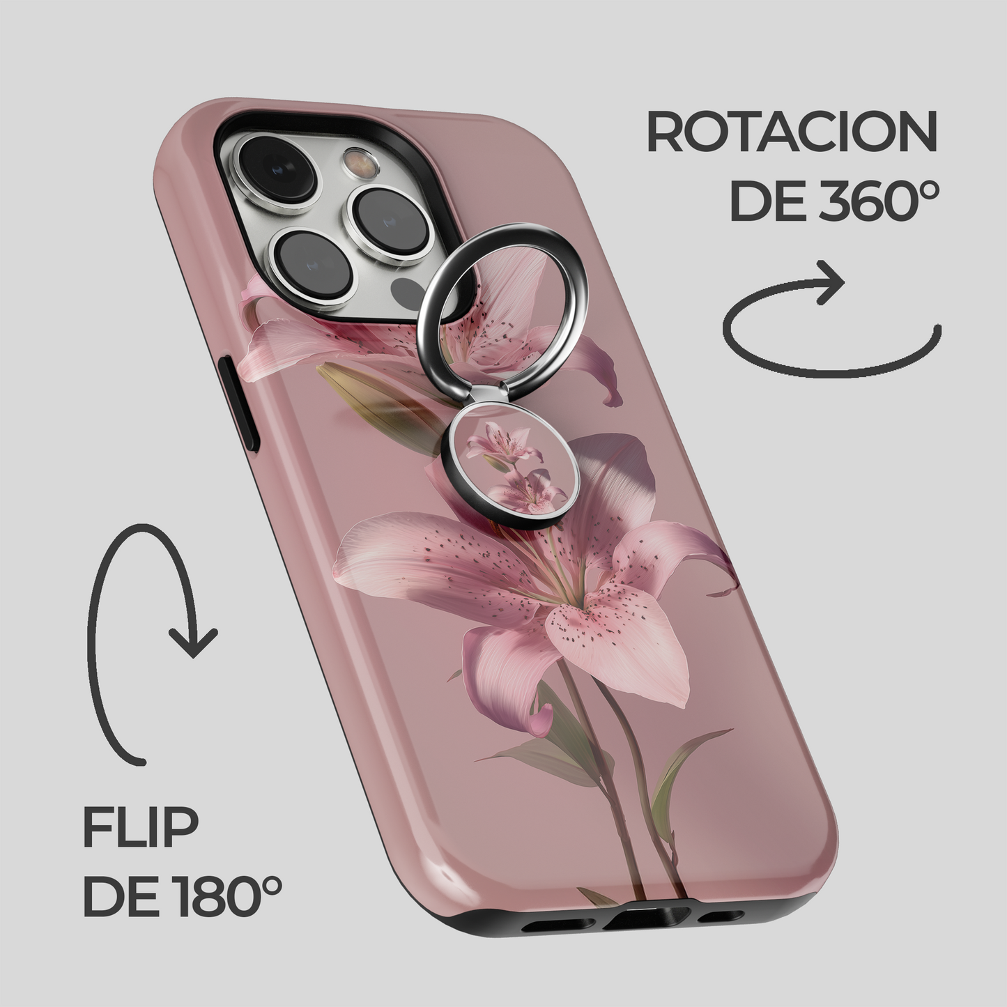 Soporte de anillo para celular Pink Lily