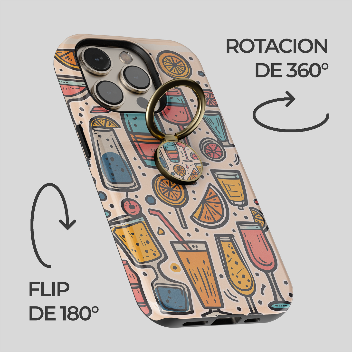 Soporte de anillo para celular Cocktail Pop