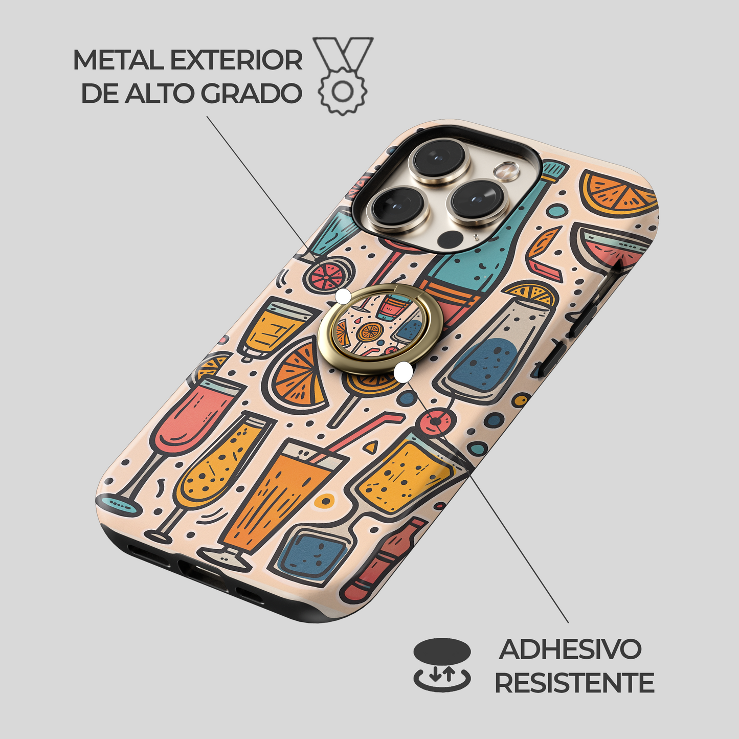 Soporte de anillo para celular Cocktail Pop