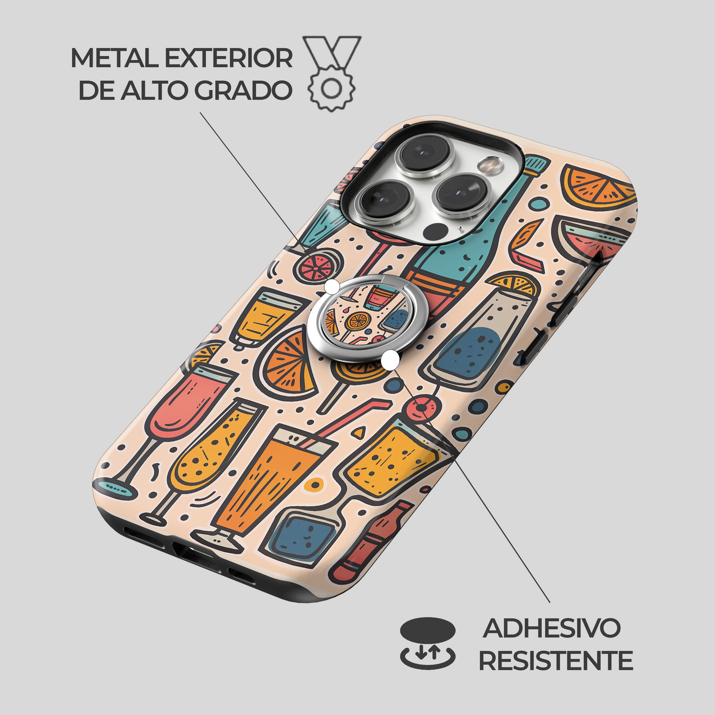 Soporte de anillo para celular Cocktail Pop