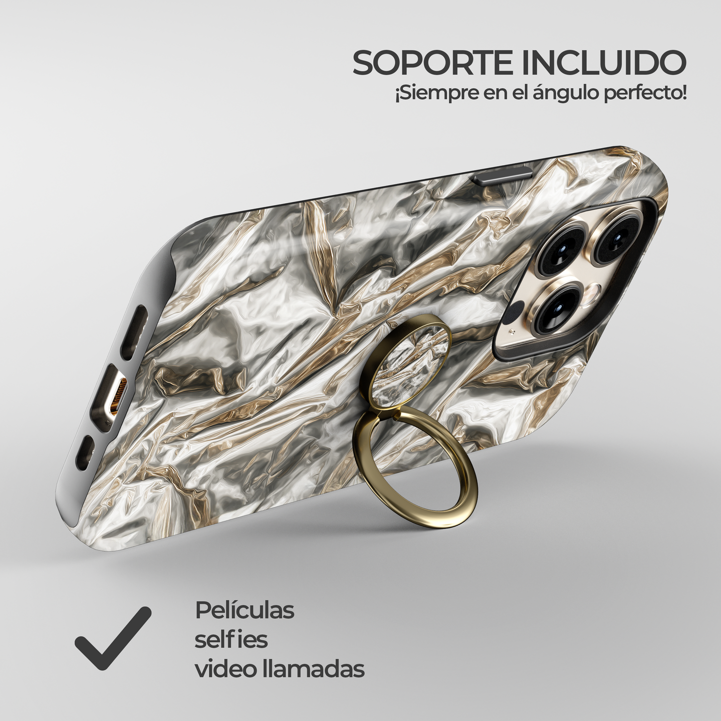 Soporte de anillo para celular Liquid Foil