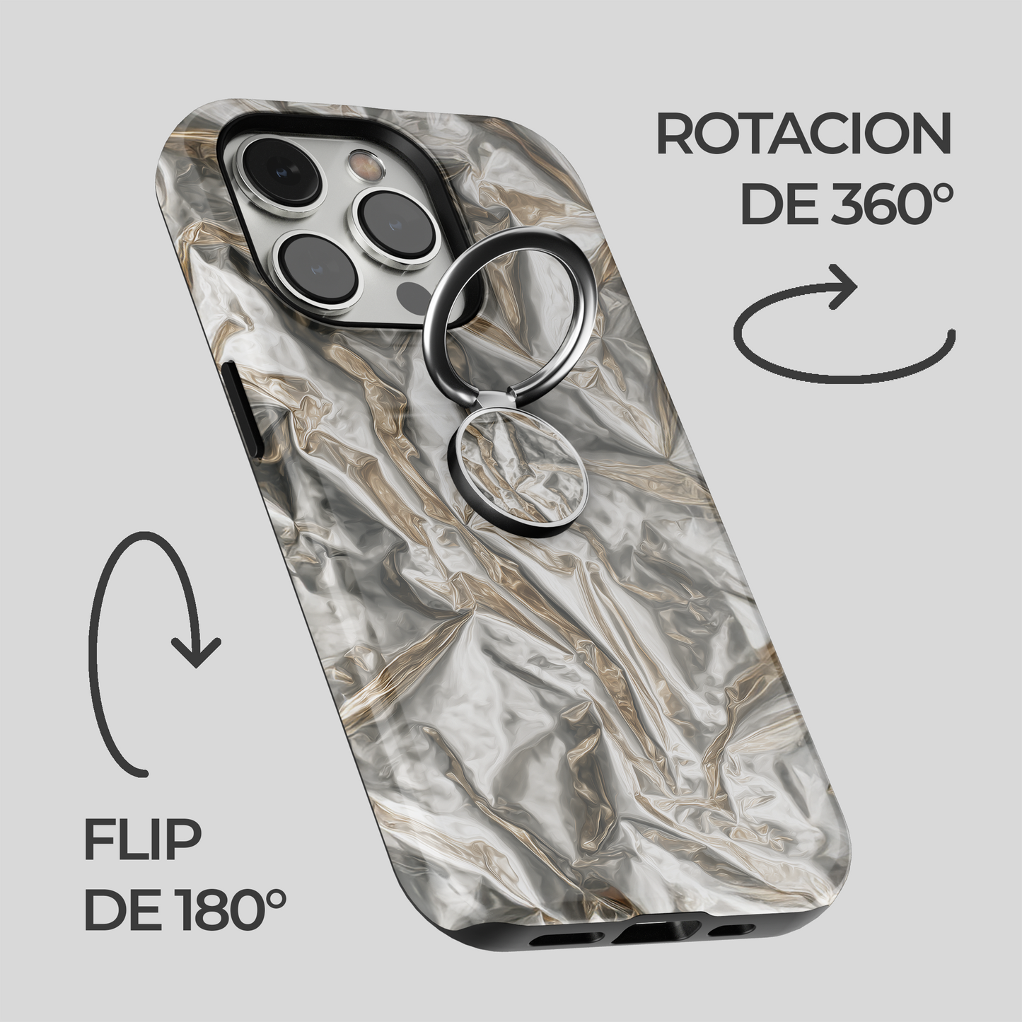 Soporte de anillo para celular Liquid Foil