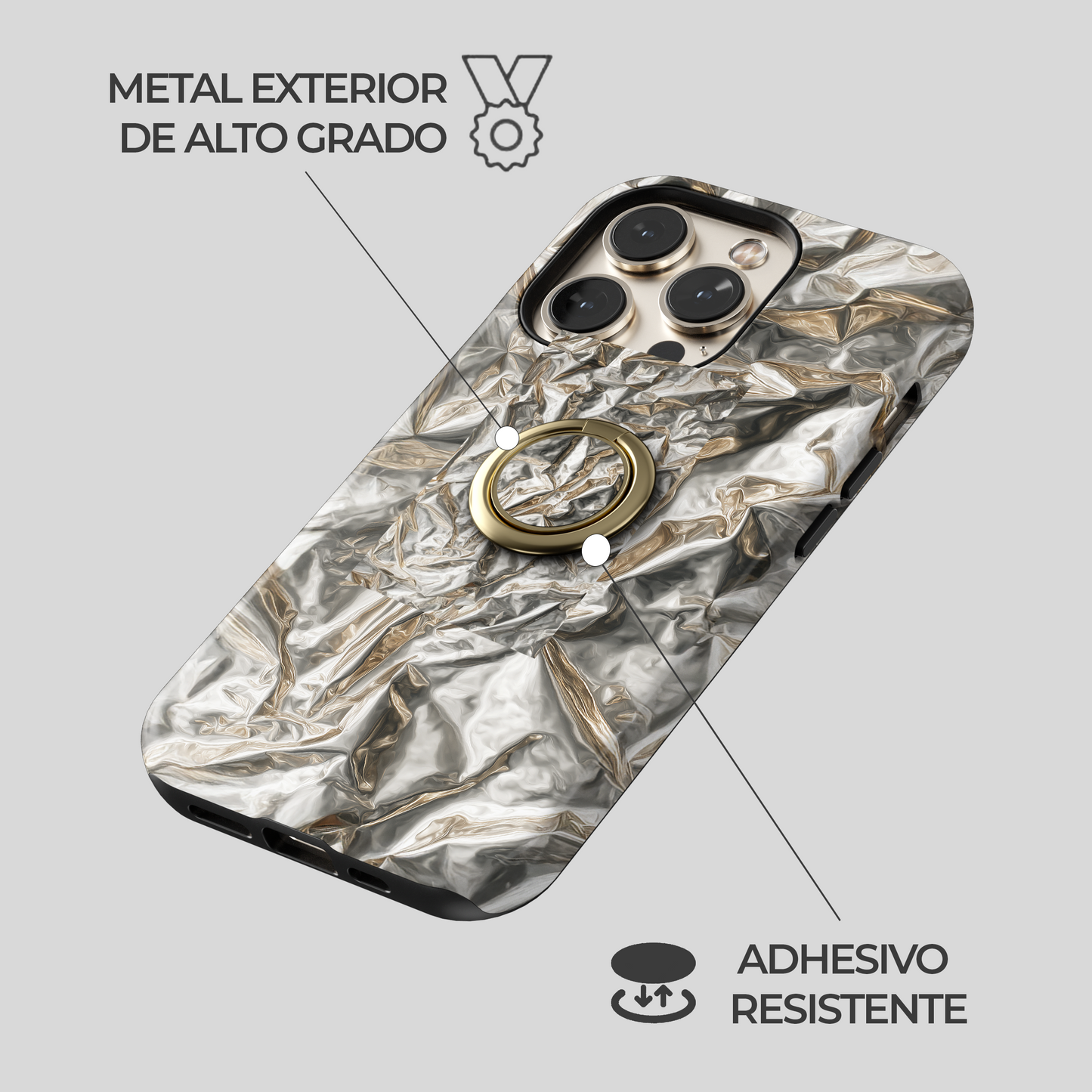 Soporte de anillo para celular Liquid Foil