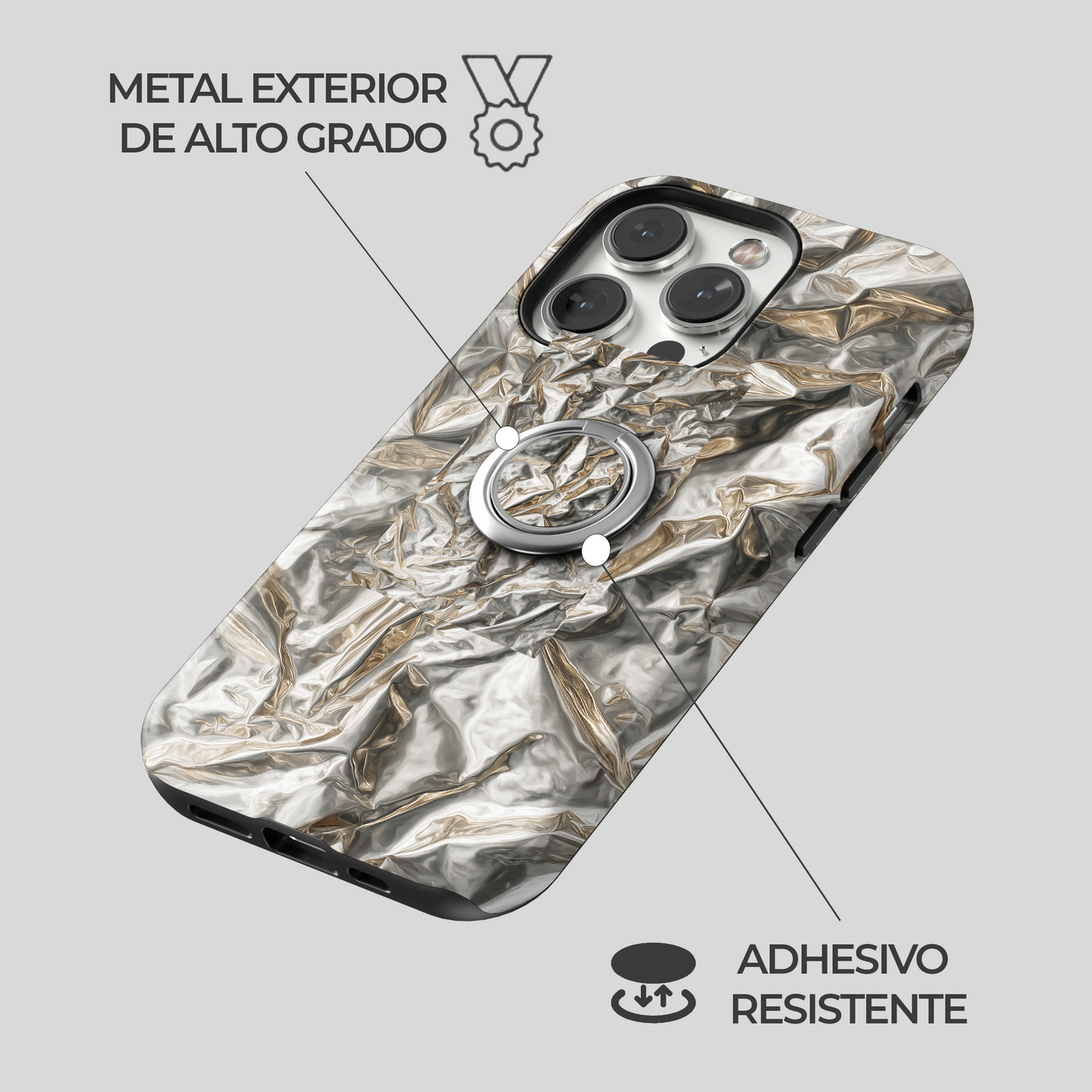 Soporte de anillo para celular Liquid Foil